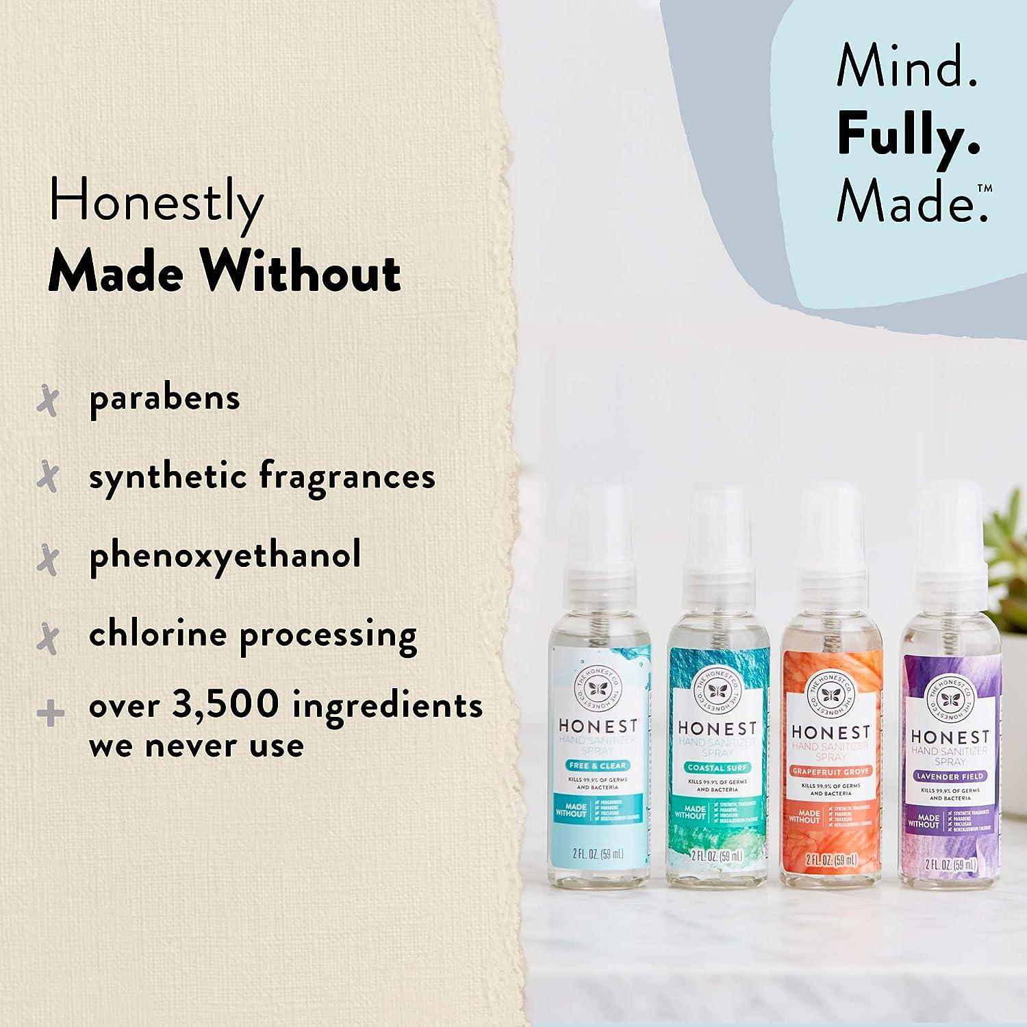 The Honest Company Hand Sanitizer Spray Free + Clear 4 Count 2 Fl. Oz