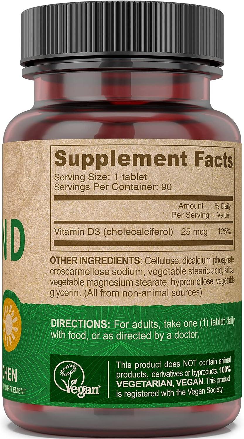 DEVA Vegan Vitamin D3 Supplement OncePerDay Tablet with 1000 IU