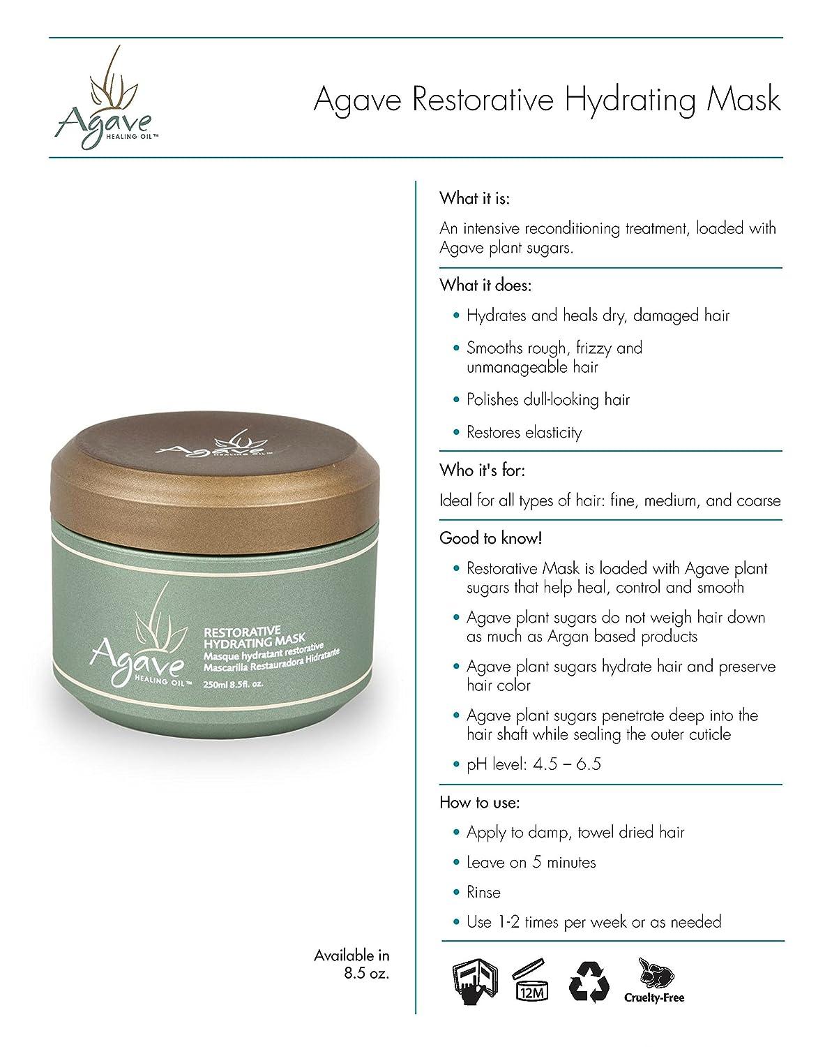 Agave Healing Oil Restorative Mask Hair Treatment 8.45 Fl Oz - Pack of 1 |  Buy Now with Express International Delivery | GoSupps.com