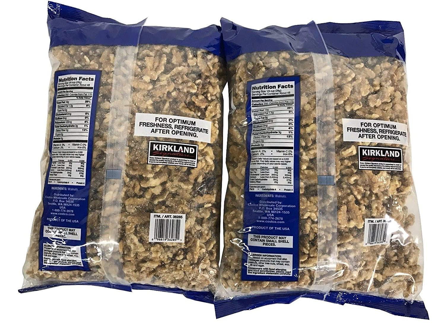 Kirkland Signature Walnuts 2 Pack of US 1 Quality, 48 OZ Packs (6LB)