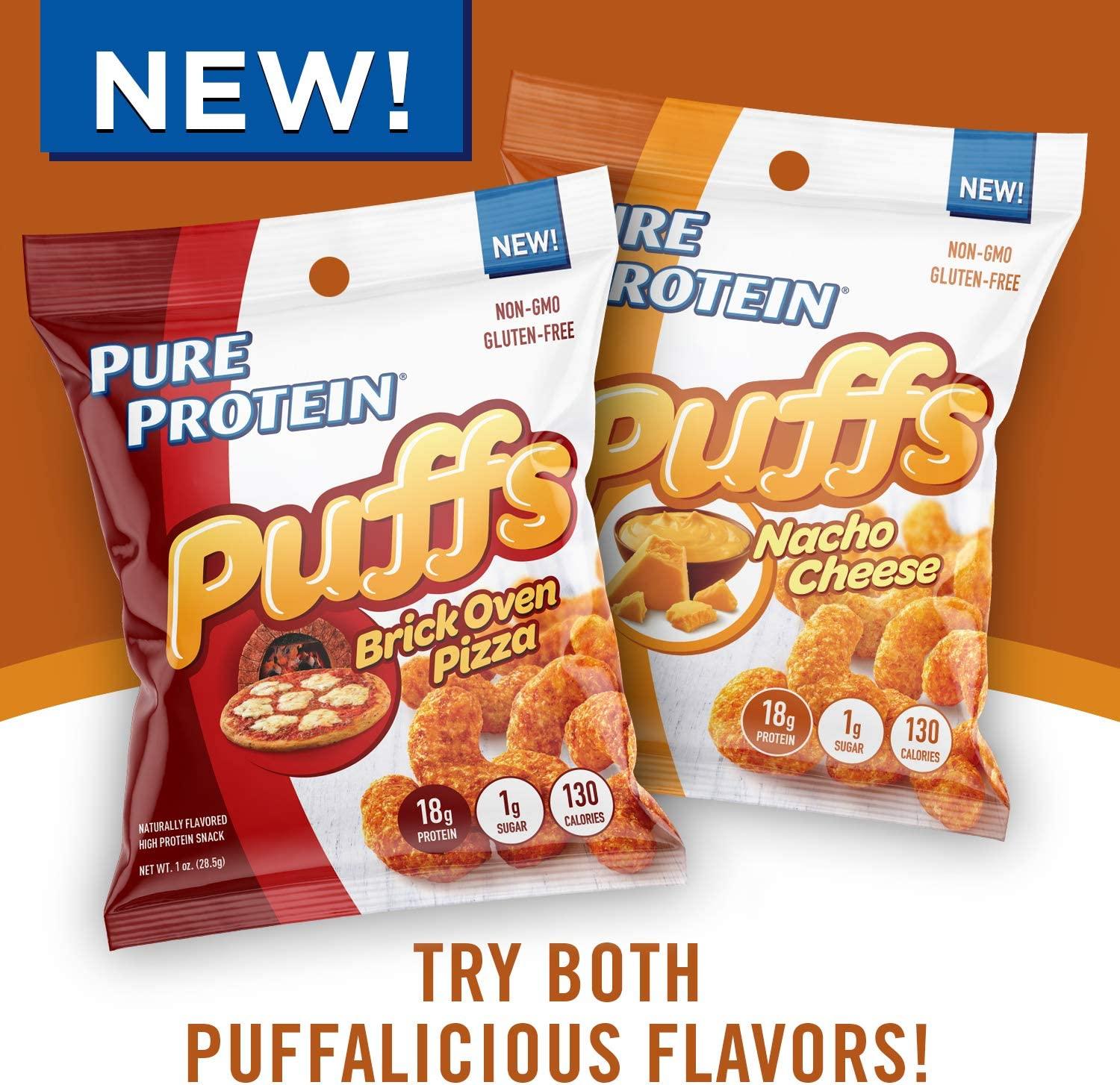 Pure Protein Puffs, High Protein Snack, 18G Protein, Nacho Cheese, 4