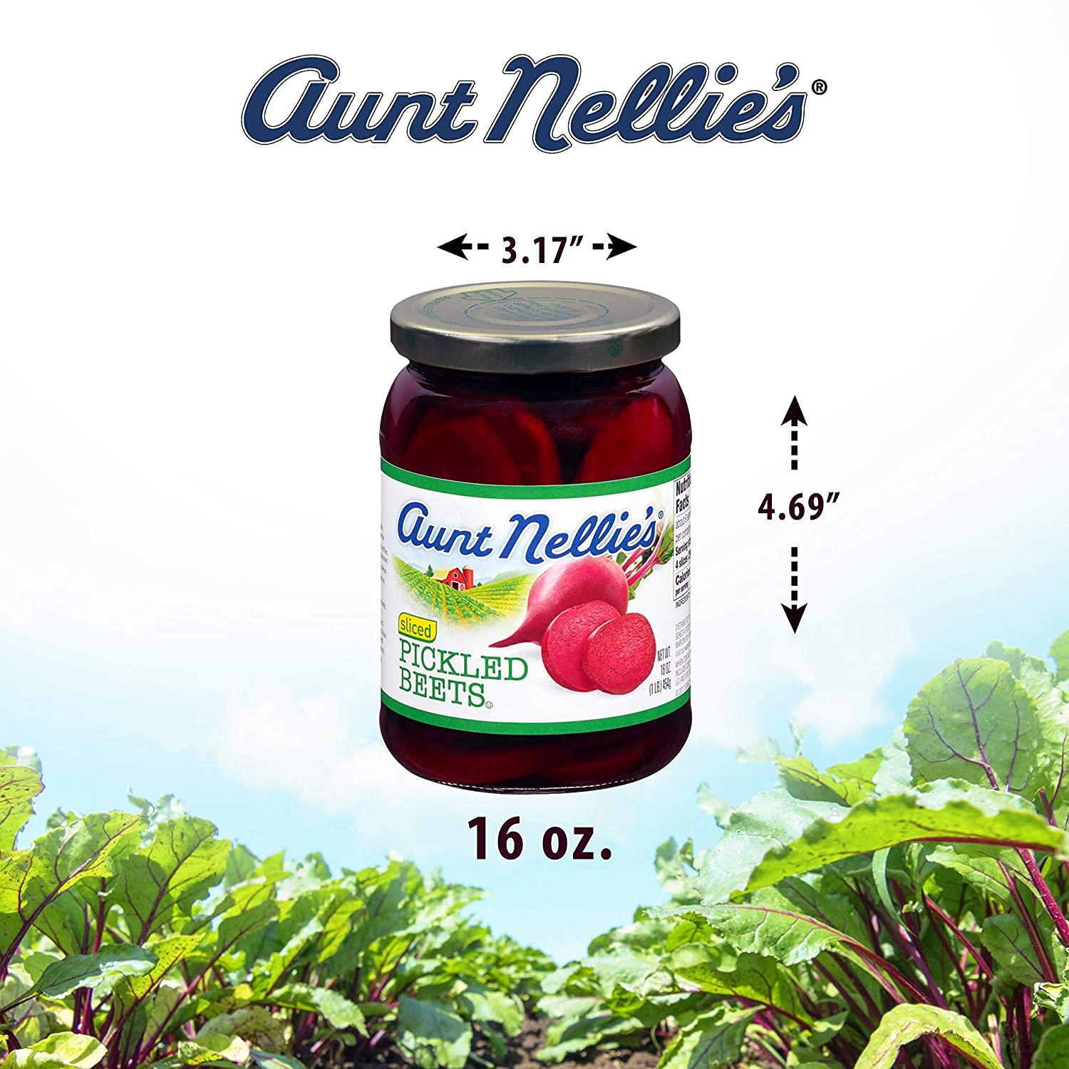 Aunt Nellie’s Sliced Pickled Beets Tangy, Earthy, Sweet and Delicious Deep Vibrant Ruby Red
