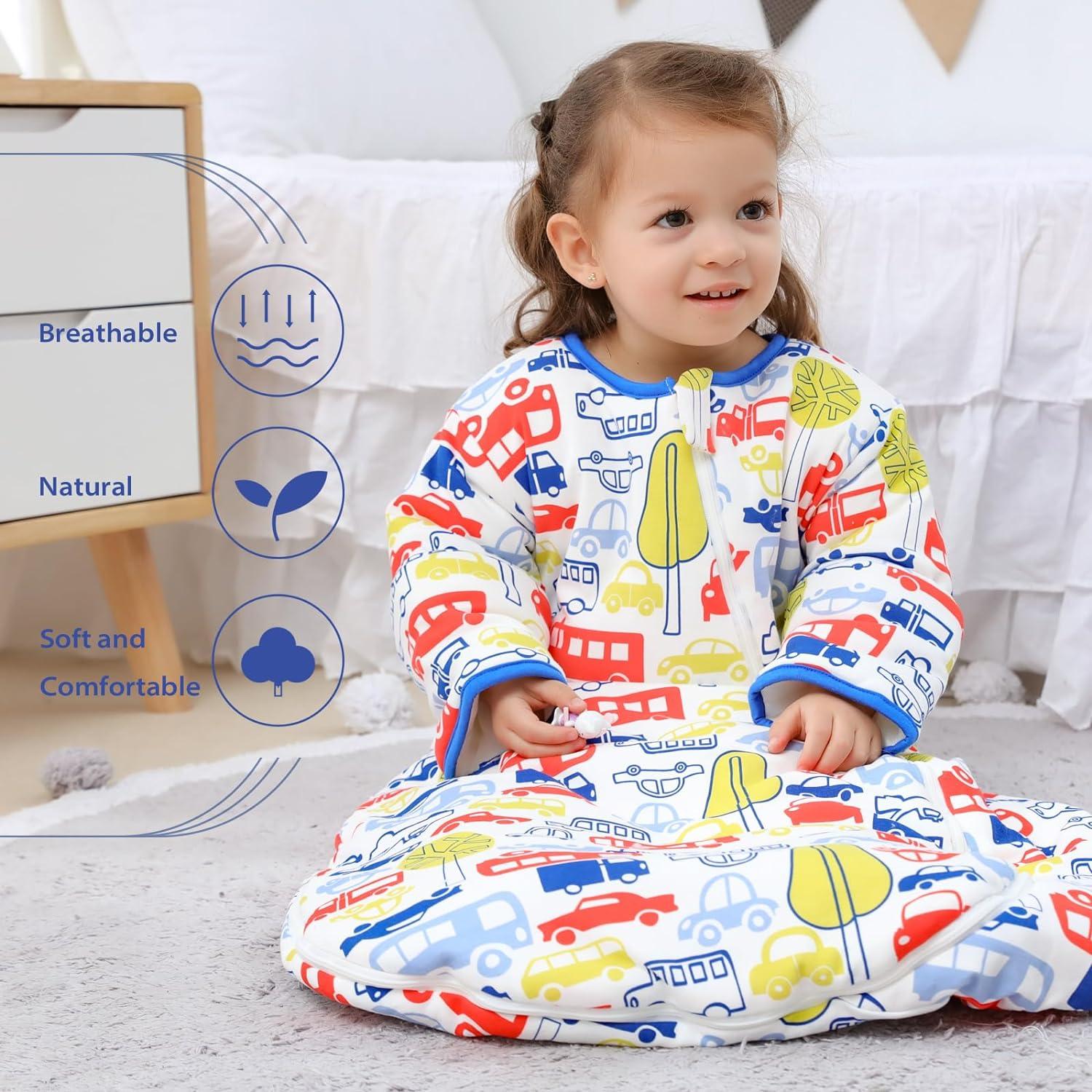 MIKAFEN Baby Sleeping Bag Long Sleeves 100% Organic