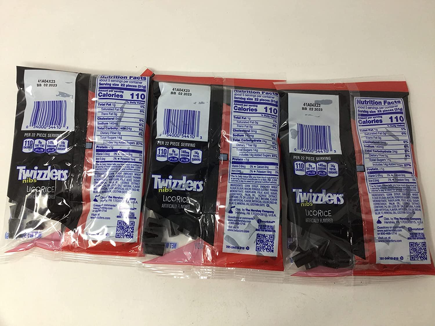 Twizzlers Licorice Nibs 6 oz. Pack of 3 Delicious Chewy Candy