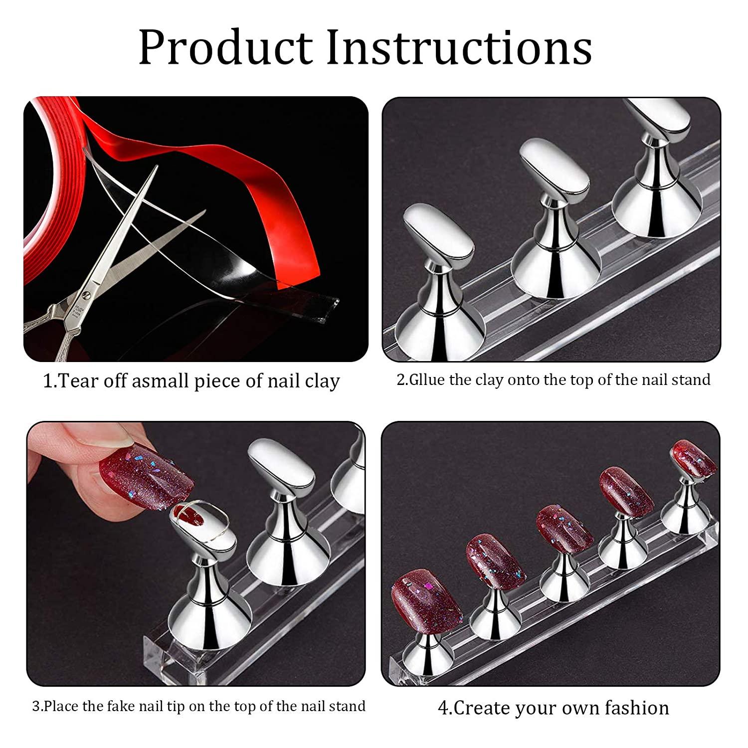 Acrylic Nail Display Stand,2 Sets Nail Practice Holder Nail