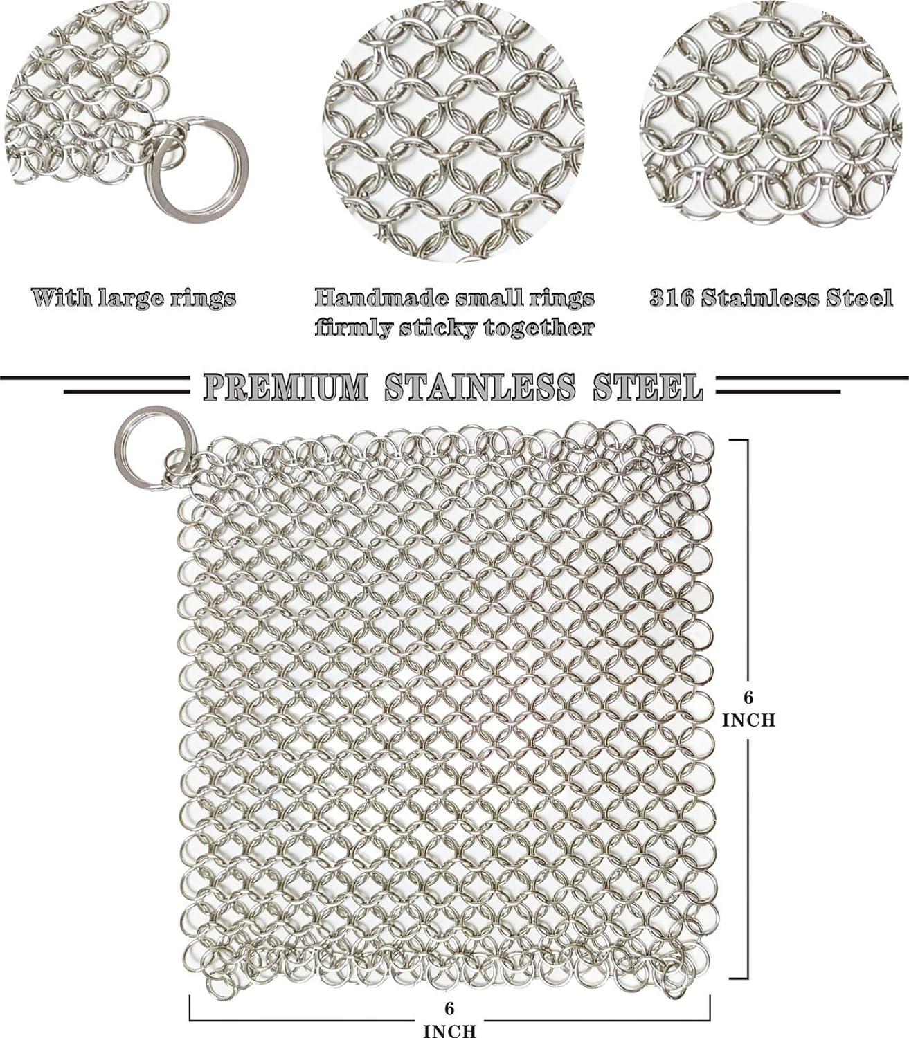 Chainmail Scrubber Cast Iron Stainless Steal Scrubber Must Have ! 