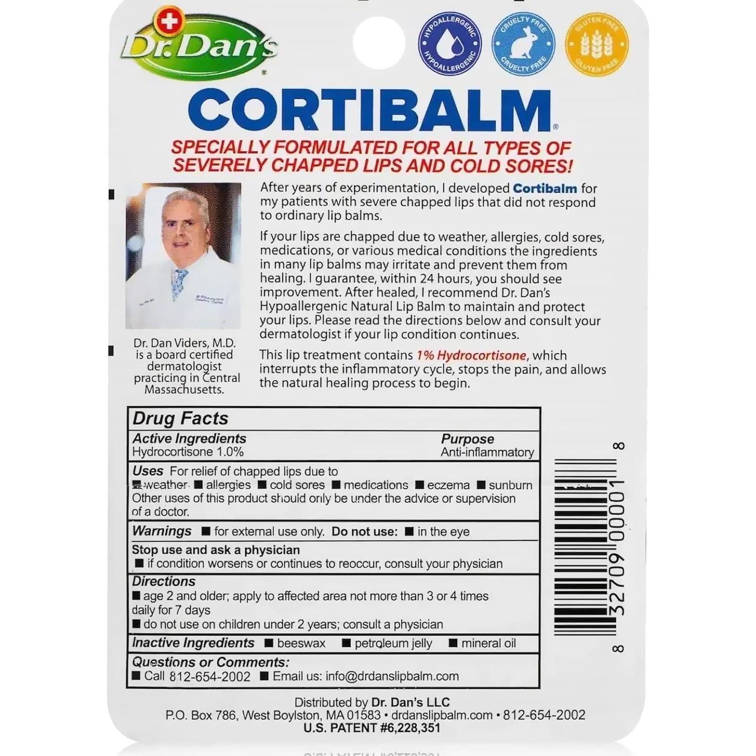 Chap Stick Dr. Dan's Cortibalm Lip Treatment - Healing Balm For Severely Chapped & Cracked Lips Mechanic Tools