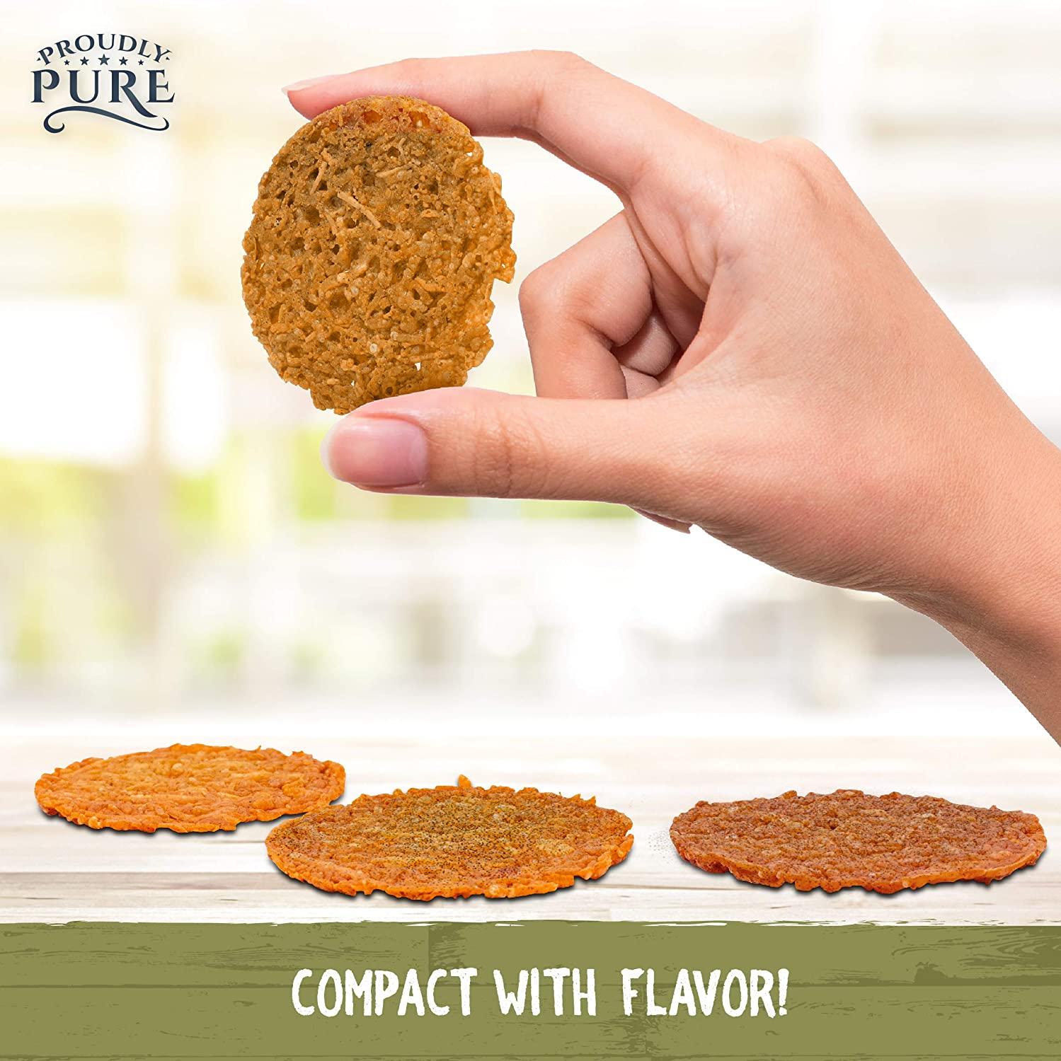 Proudly Pure Parmesan Cheese Crisps Keto Snacks Zero Carb Crunchy