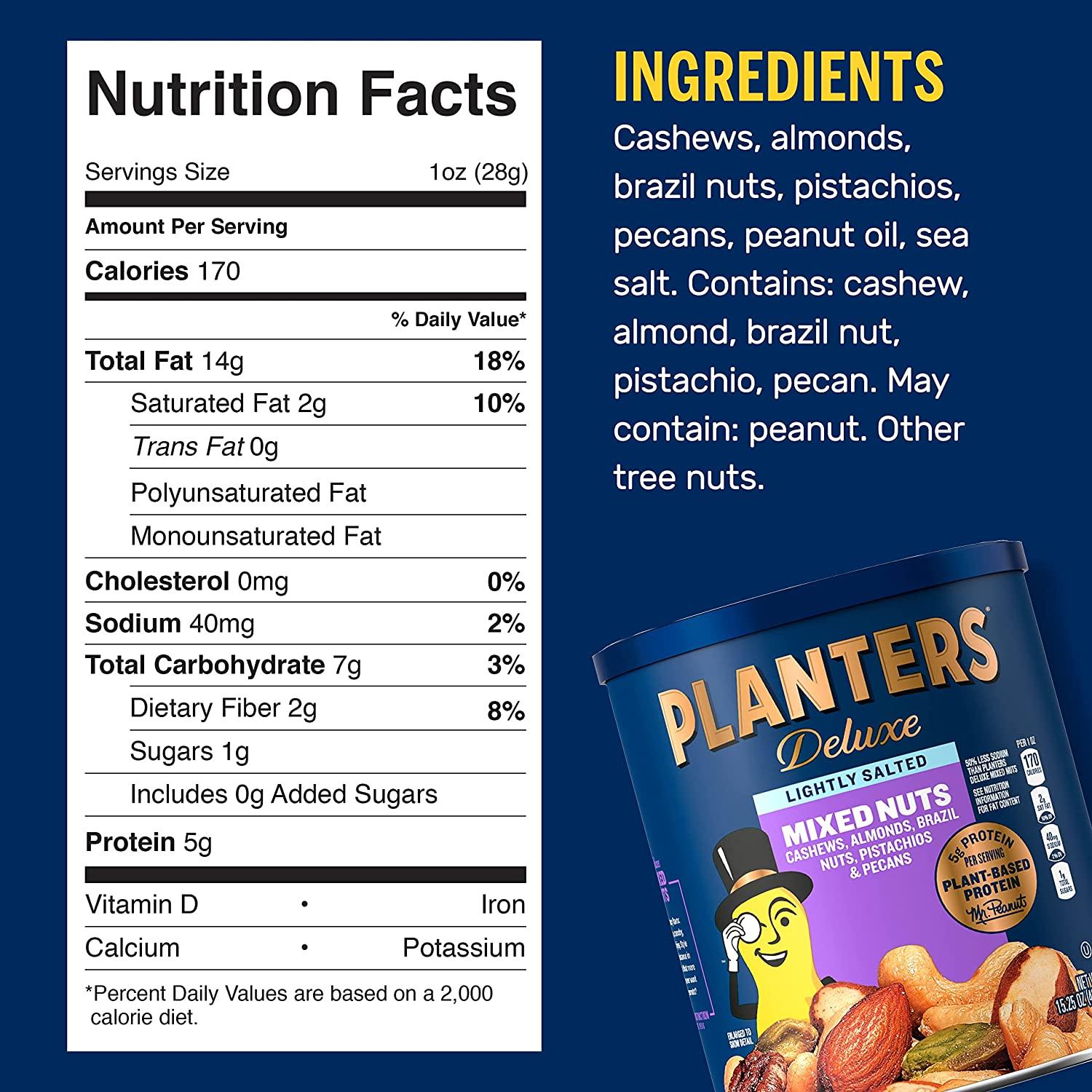 PLANTERS Deluxe Lightly Salted Mixed Nuts 15.25 oz Resealable
