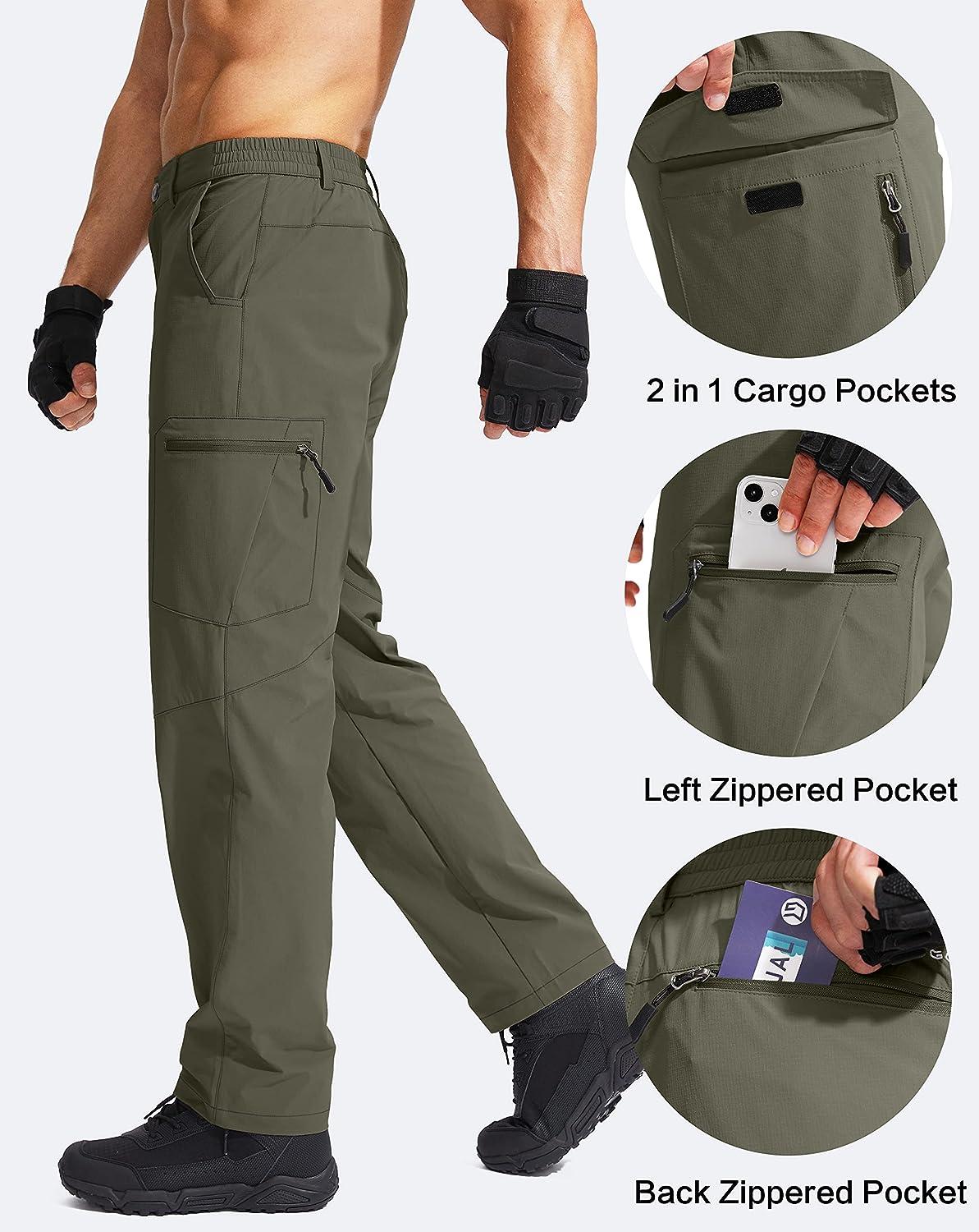 Mens Stretch Cargo Joggers Elasticated Waist Utility Work Trousers Multi Pocket | UK - View #2
