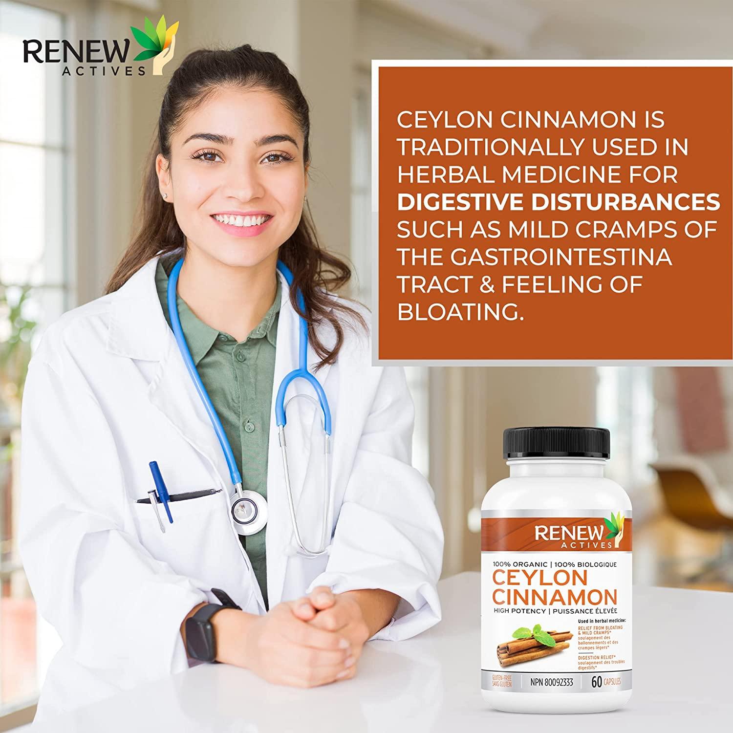 Organic Ceylon Cinnamon Supplement Capsules All Natural Vegan Cinnamon