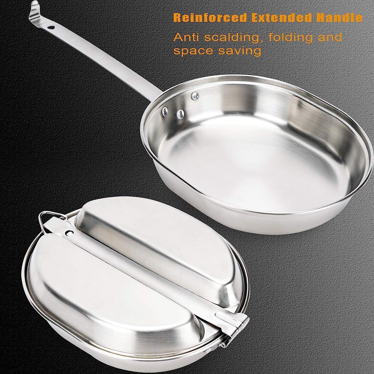 Stainless Steel Camping Cookware, Lunch Box Set, Mess Kit for Outdoor  Camping Hiking Picnic BBQ Beach