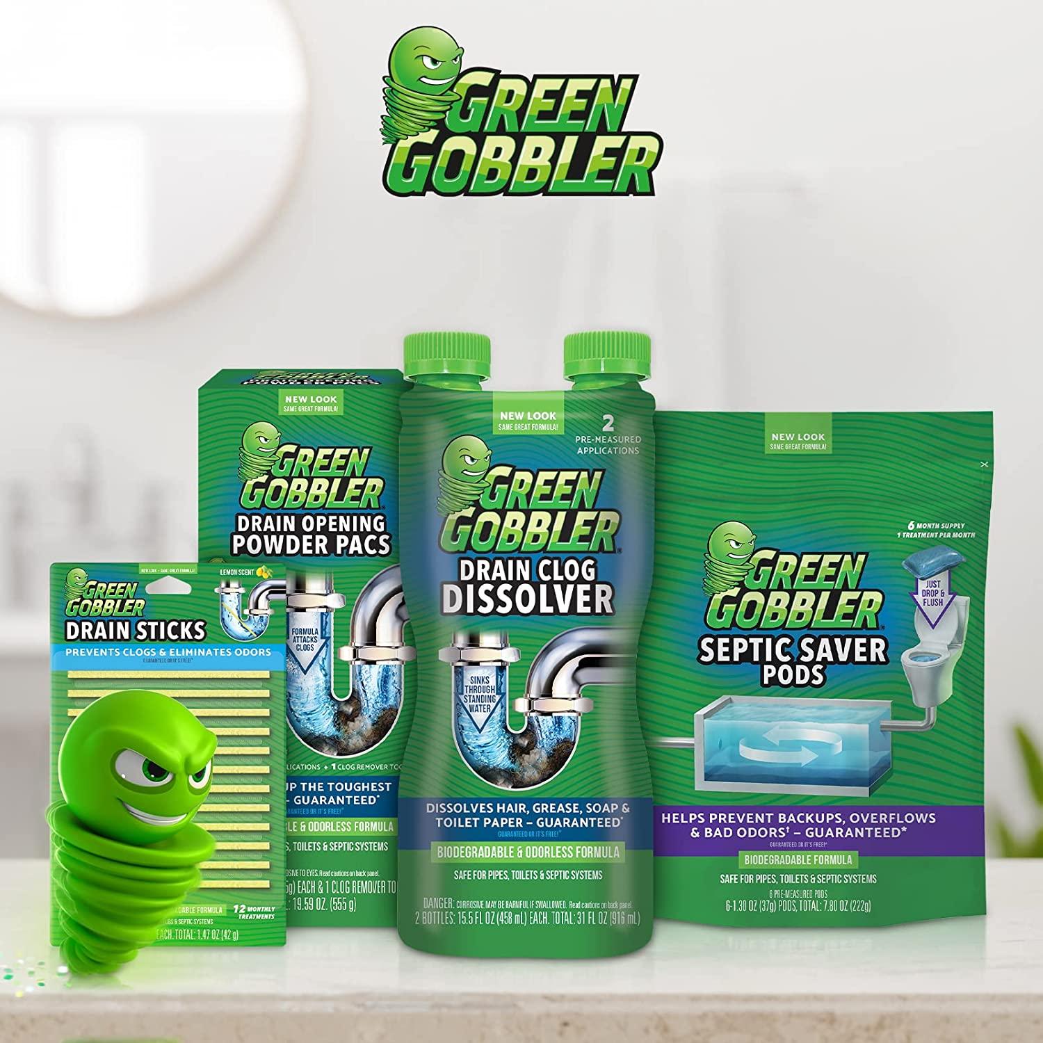 Green Gobbler POWDER PLUNGER Toilet Bowl Clog Remover | Toilet Clog  Eliminator | Toilet Plunger - 2 Pack