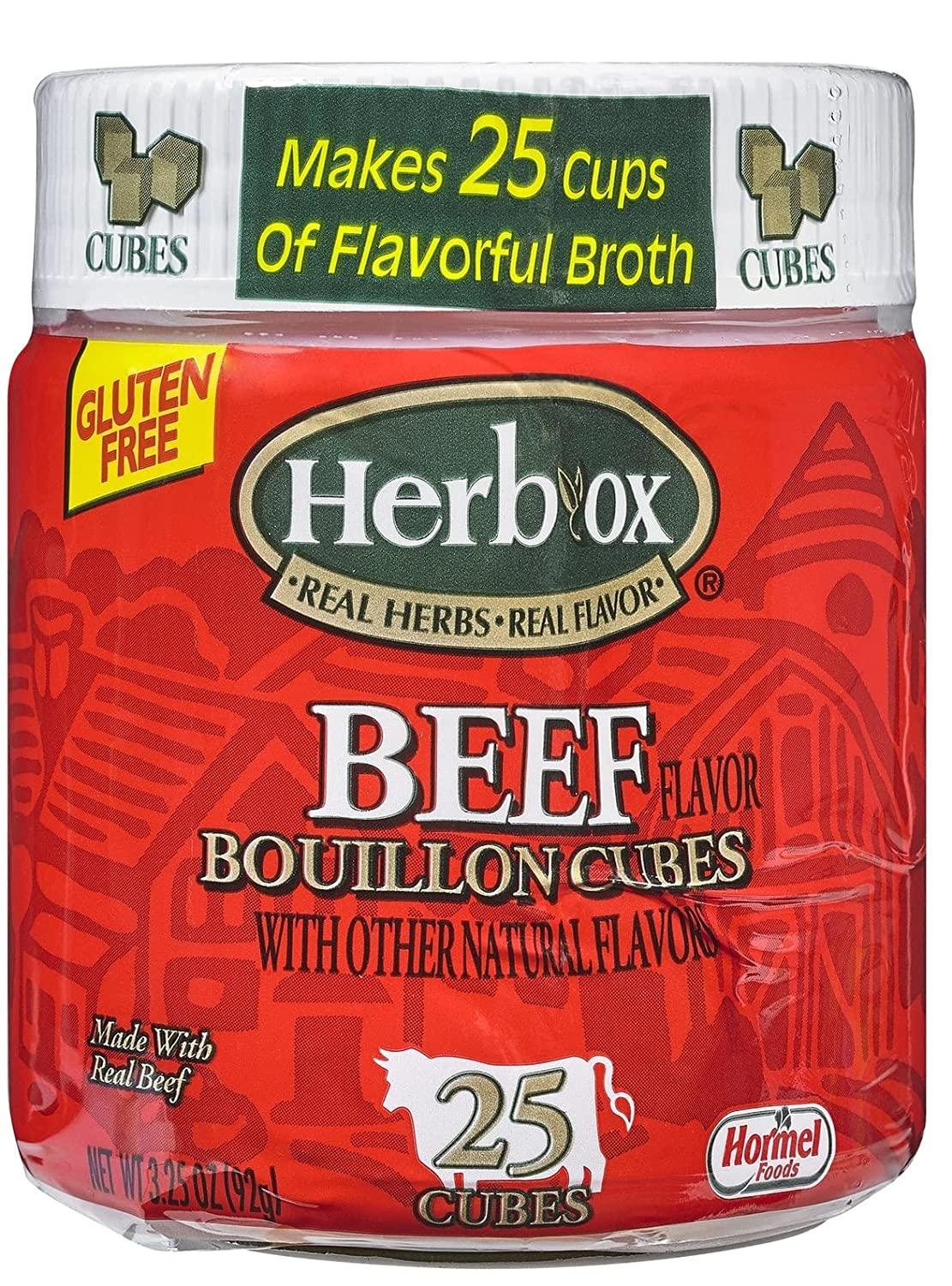 Herb Ox Beef Bouillon, 25 Cubes and 8 Packets (Pack of 2) with Make