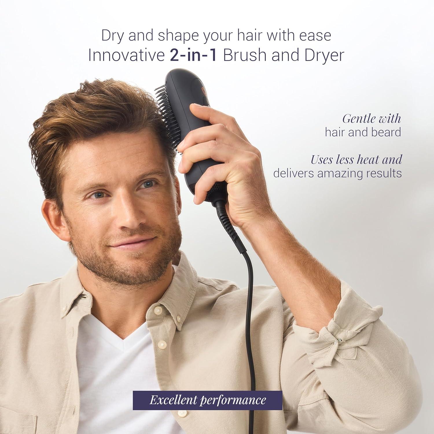 Round Brush Straighten Beard With Blow Dryer MONAT Hair Brush