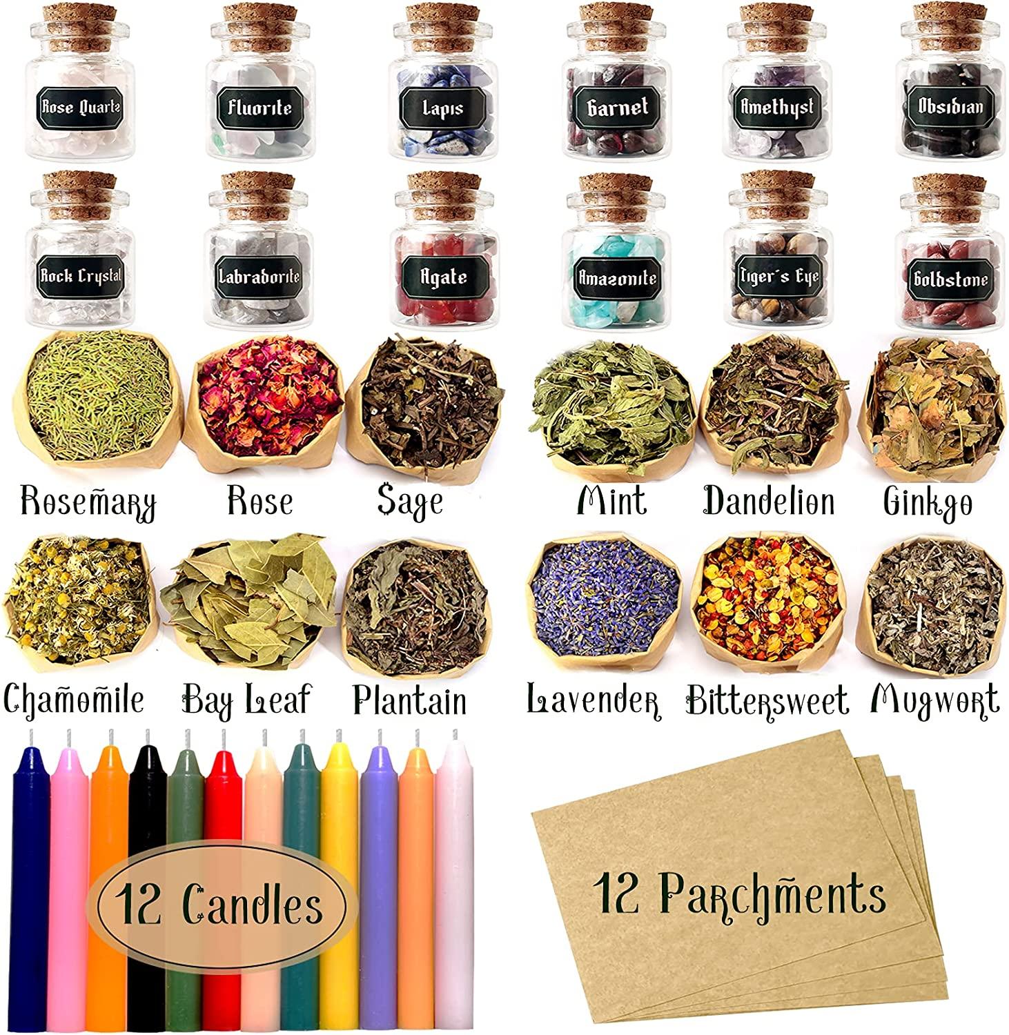 Beginner Witches Herb Kit, Witches 12 Starter Herb Kit, Witchcraft Supply,  Wicca, Pagan, Spell Supplies, Herb Kit, Magic Herbs, Dried Herbs 