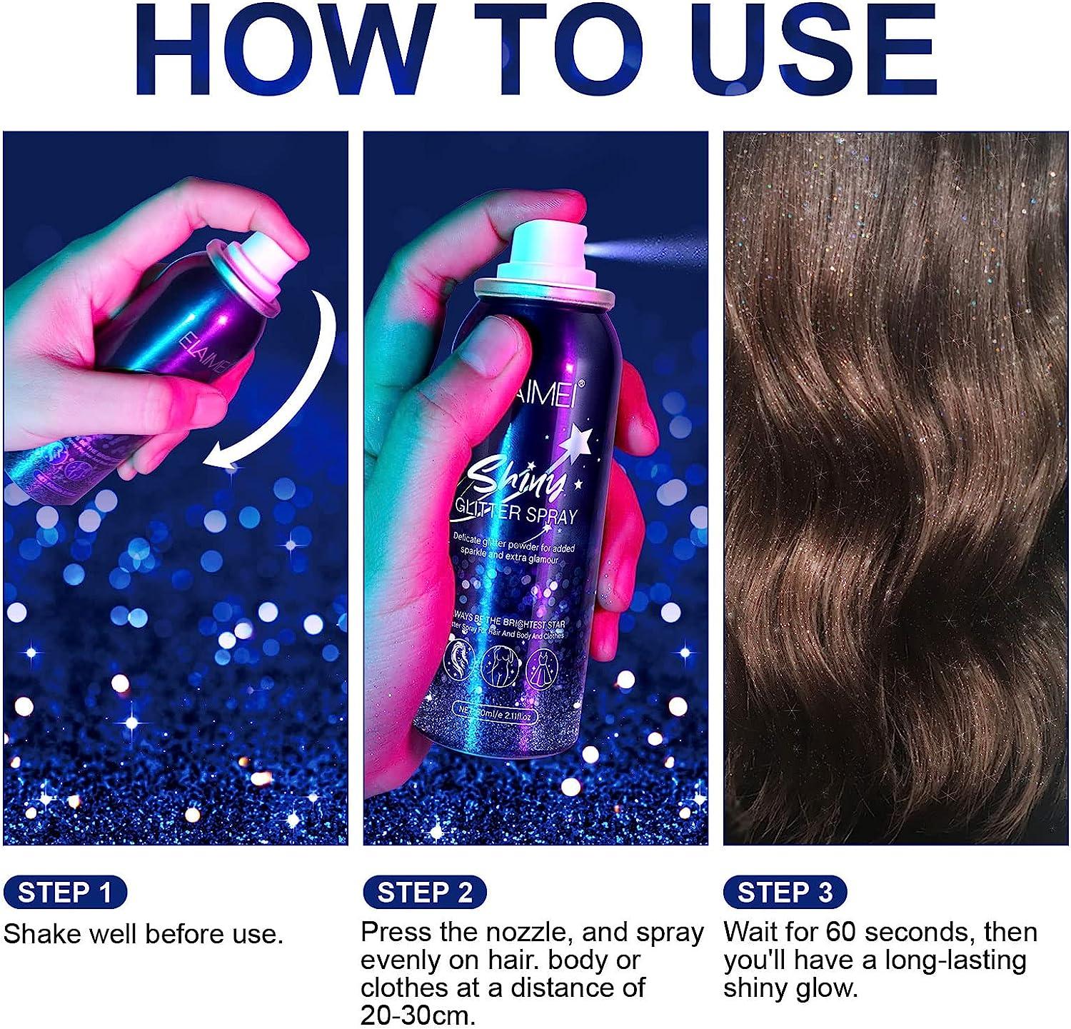 60ml Glitter Spray for Hair and Body - Long Lasting Shimmer Gloss for Nightclub, Party, Prom | Buy Now with Express International Delivery | GoSupps.com 60ml Glitter Spray for Hair and Body - Long Lasting Shimmer Gloss for Nightclub, Party, Prom | Buy Now with Express International Delivery | GoSupps.com