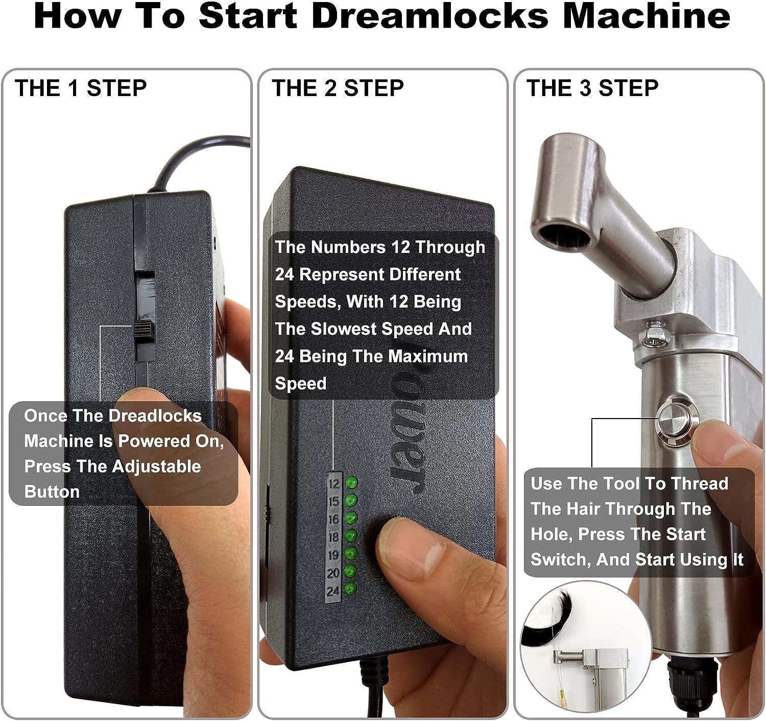 Dreadlocks Machine,Dreadlock Machine Kit for Locs Electric Instant Portable Dreadlocks Machine LOC Machine Dreadlock Maker Can Be Directly Work on