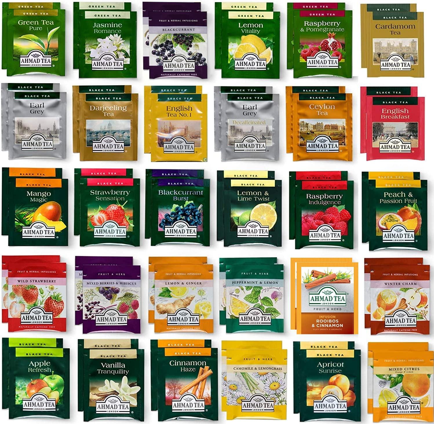 Ahmad Tea 60Count Favorite Tea Bags Sampler Assortment Box Variety