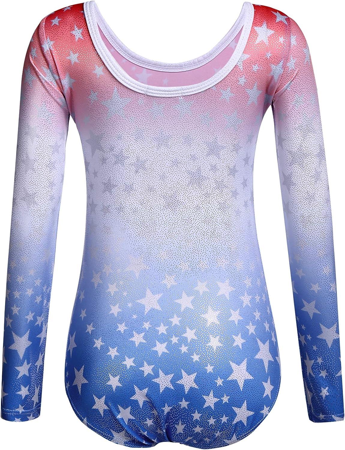Wenlia Girls' Three-Piece Gymnastics Leotard Set, Sleeveless Gymnastics Leotard With Shorts And Hair Tie, Sparkling Ballet Unitards For Kids 3-4 Years