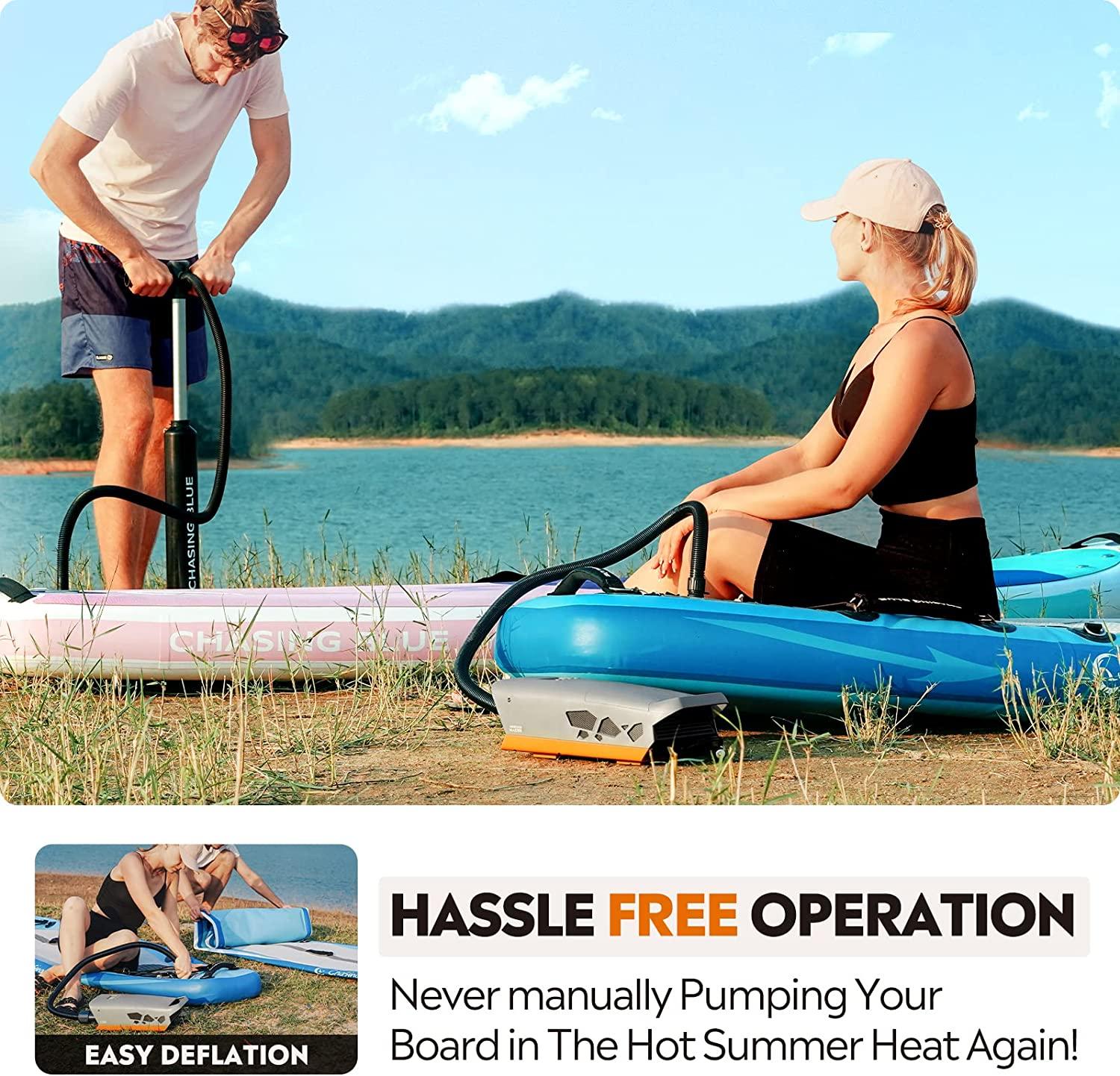 OutdoorMaster 20PSI High Pressure SUP Air Pump The Cachalot Intelligent Dual Stage Inflation