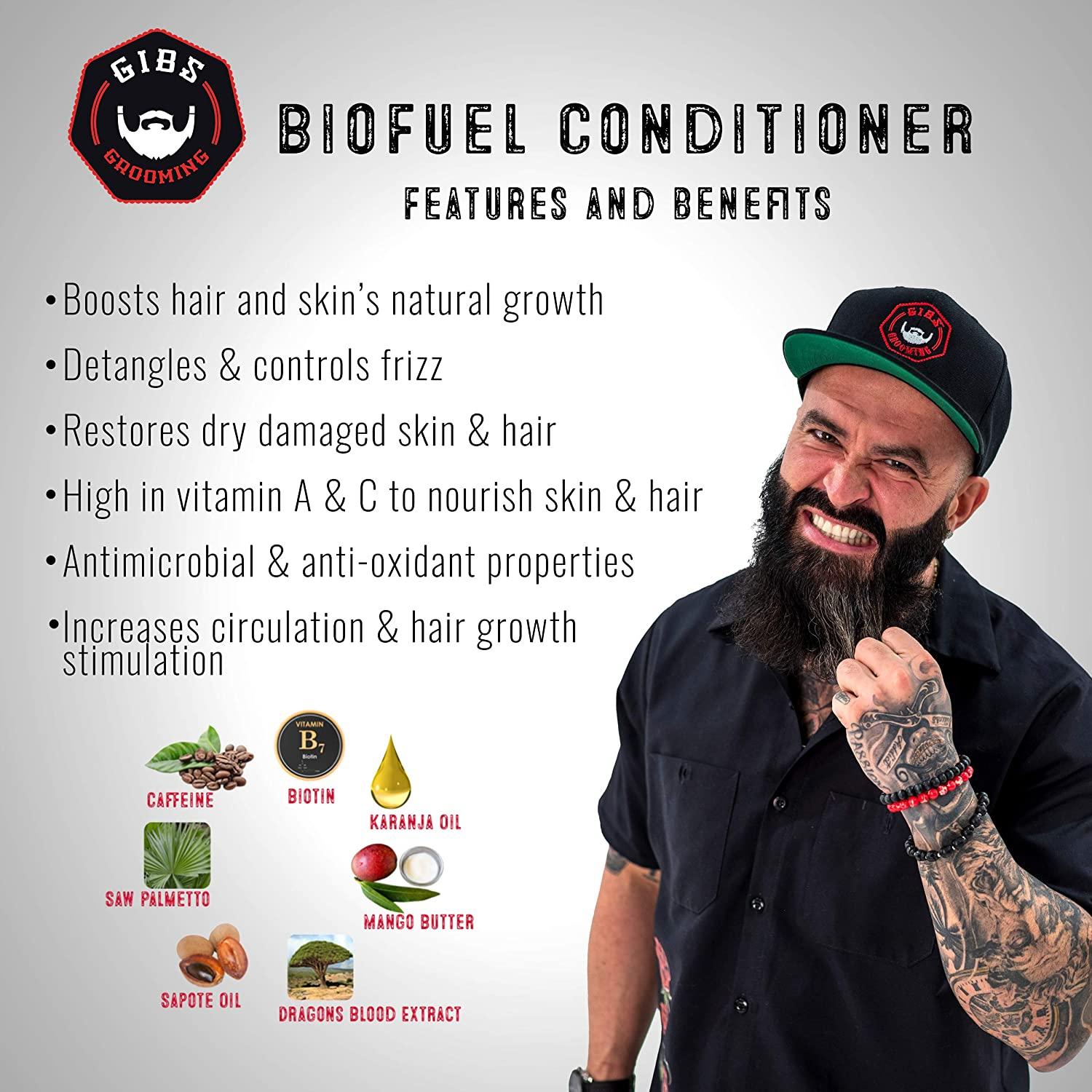 GIBS BioFuel Hair Conditioner for Men Moisturizing Beard and Hair