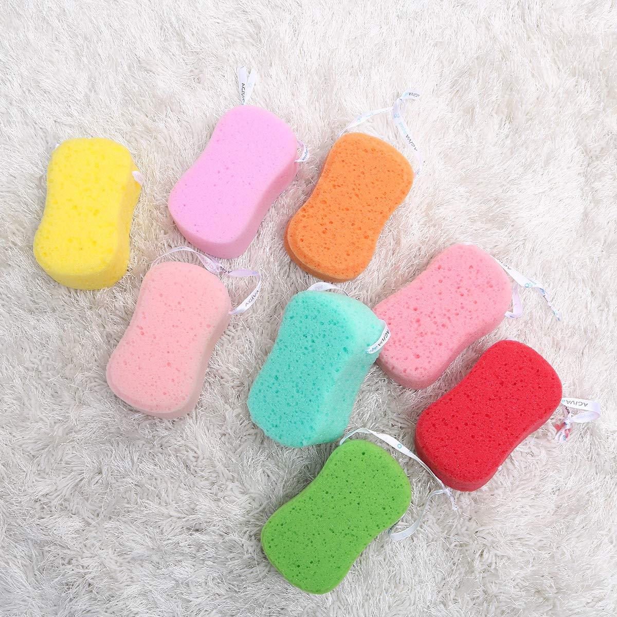 8pcs Soft Bath Sponge Set for Kids & Adults Assorted Color Loofah