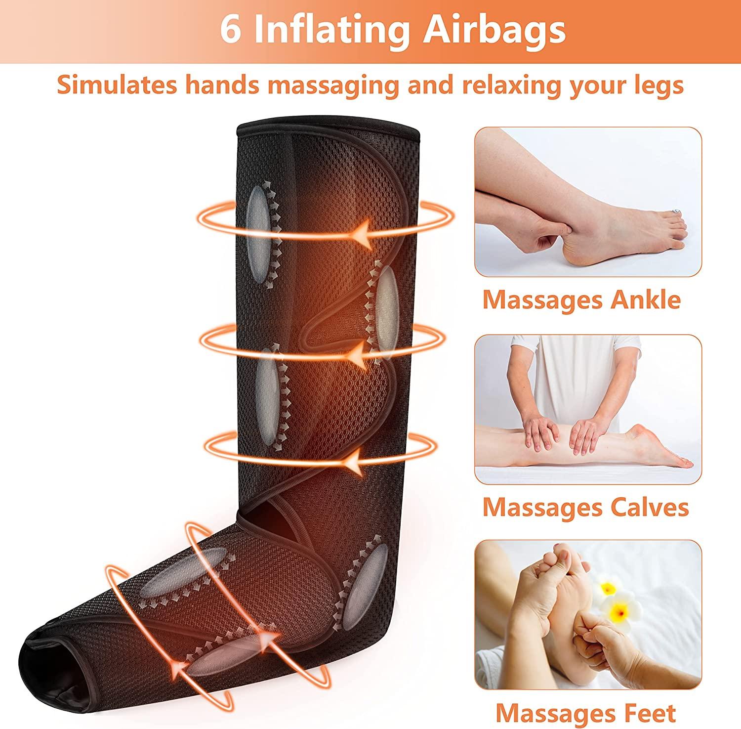 SHINE WELL Leg Massager with Heat and Compression, Leg Massager for Ci