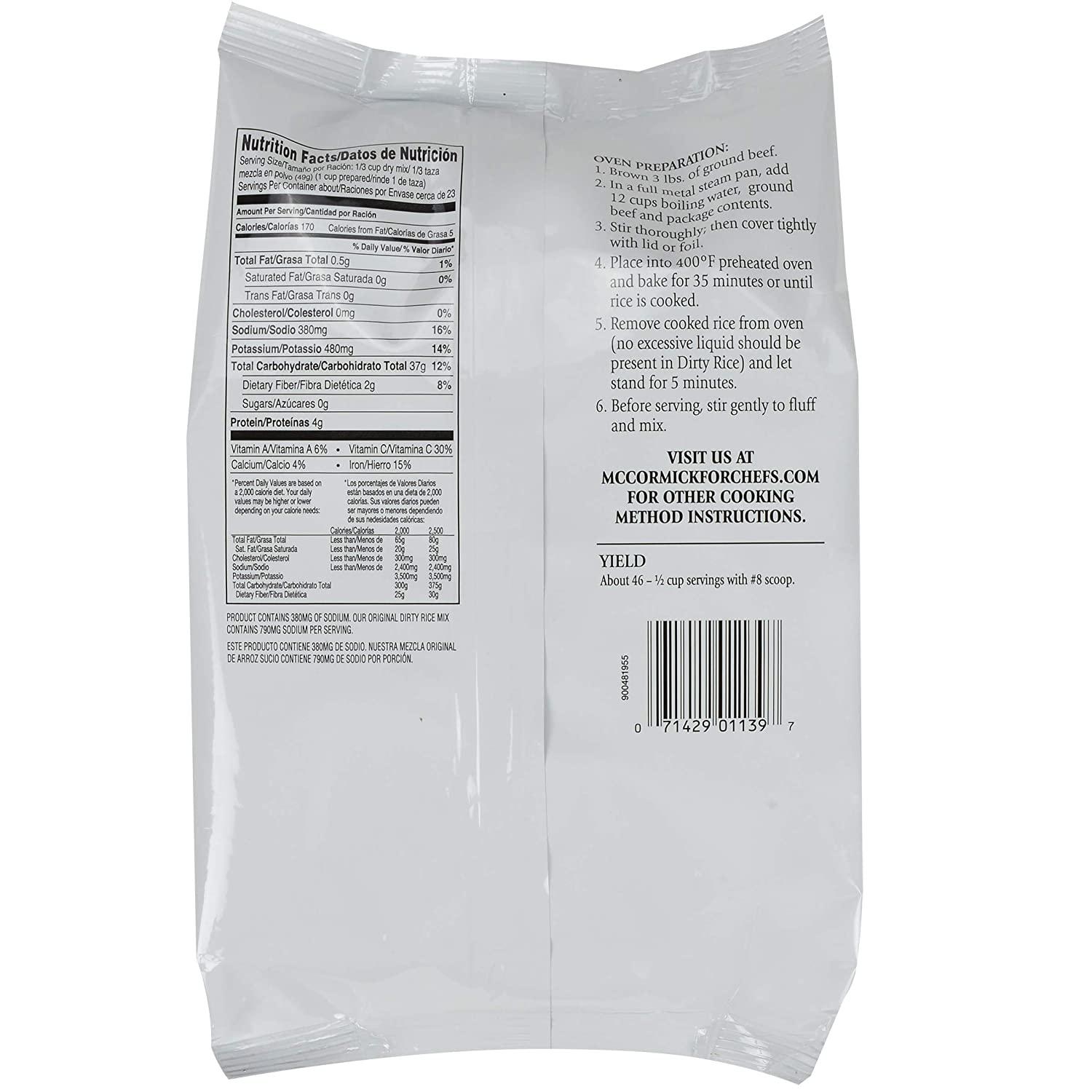 Zatarain's Reduced Sodium Dirty Rice Mix 40 oz Authentic New Orleans