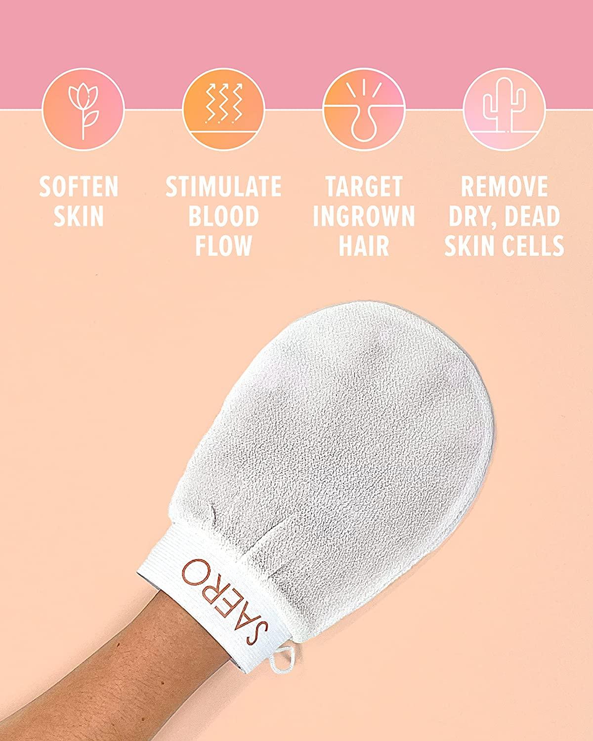 SAERO Korean Deep Exfoliating Mitt (2 Piece) Natural PlantBased Spa