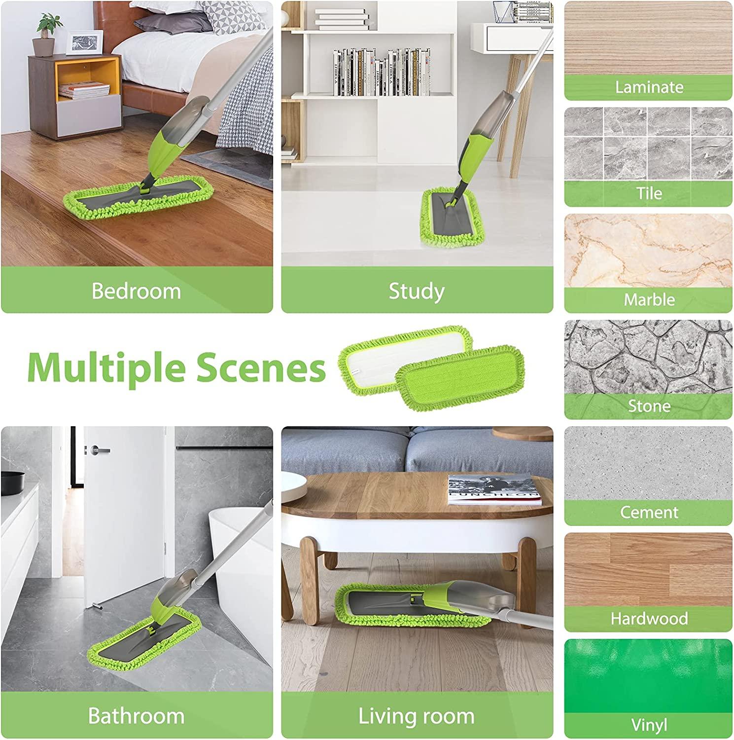 Spray Mop for Floor Cleaning Microfiber Mop Wet Dust Mop with 6