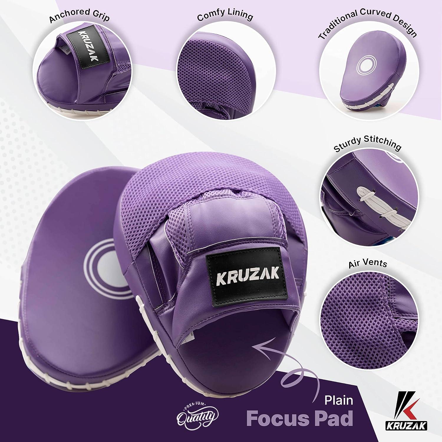 Kruzak Boxing Focus Mitts - Curved Punch Pads For Muay Thai, MMA & Training