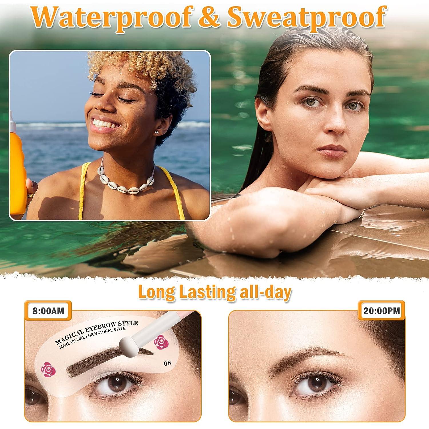 Comkrivy Eyebrow Stamp Stencil Kit 48 PCS Eyebrow Stencils in 2 Sizes