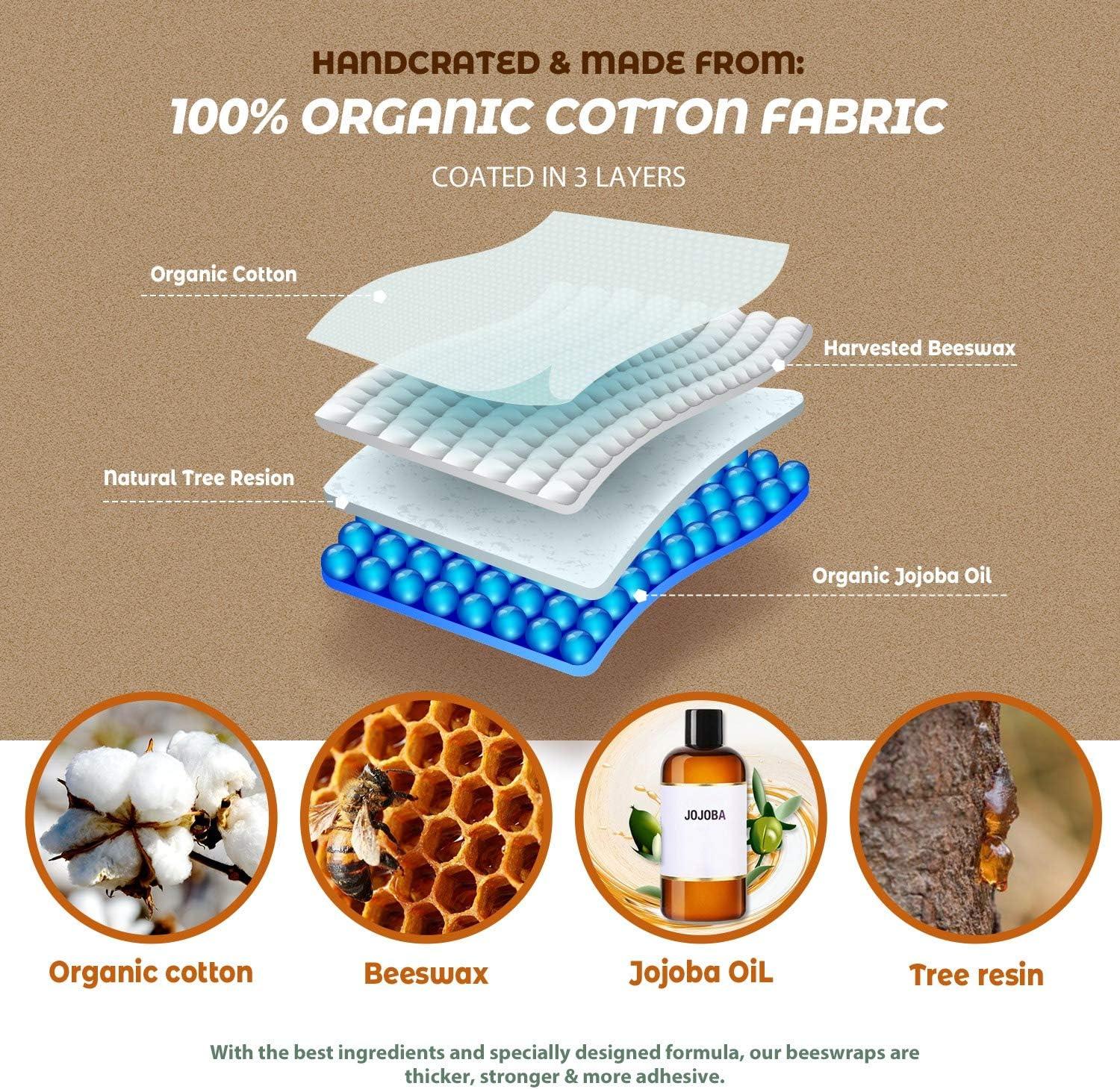 Beeswax Reusable Food Wraps Assorted 9 Packs EcoFriendly