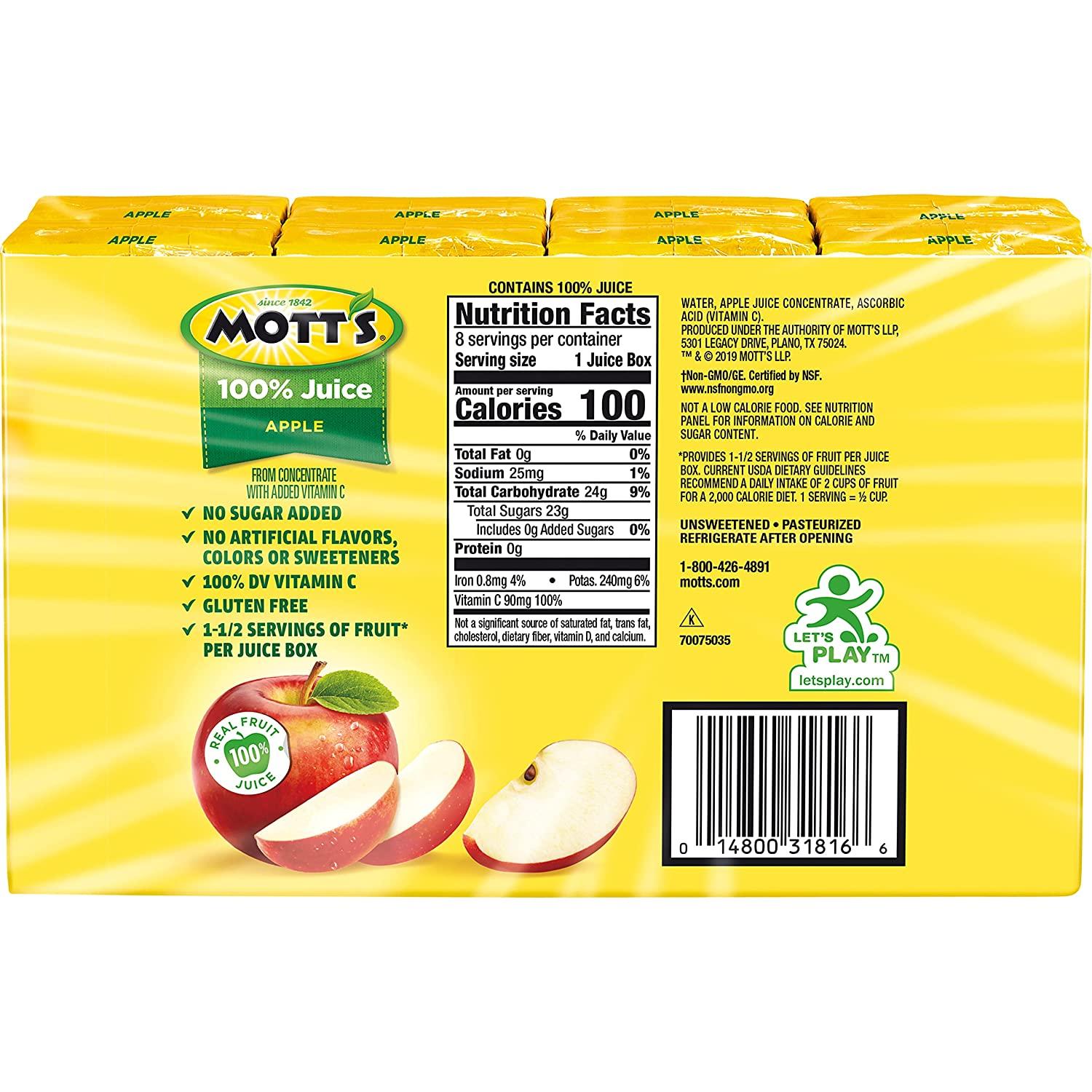 Mott's Original Apple 100% Juice Fl Oz (Pack of