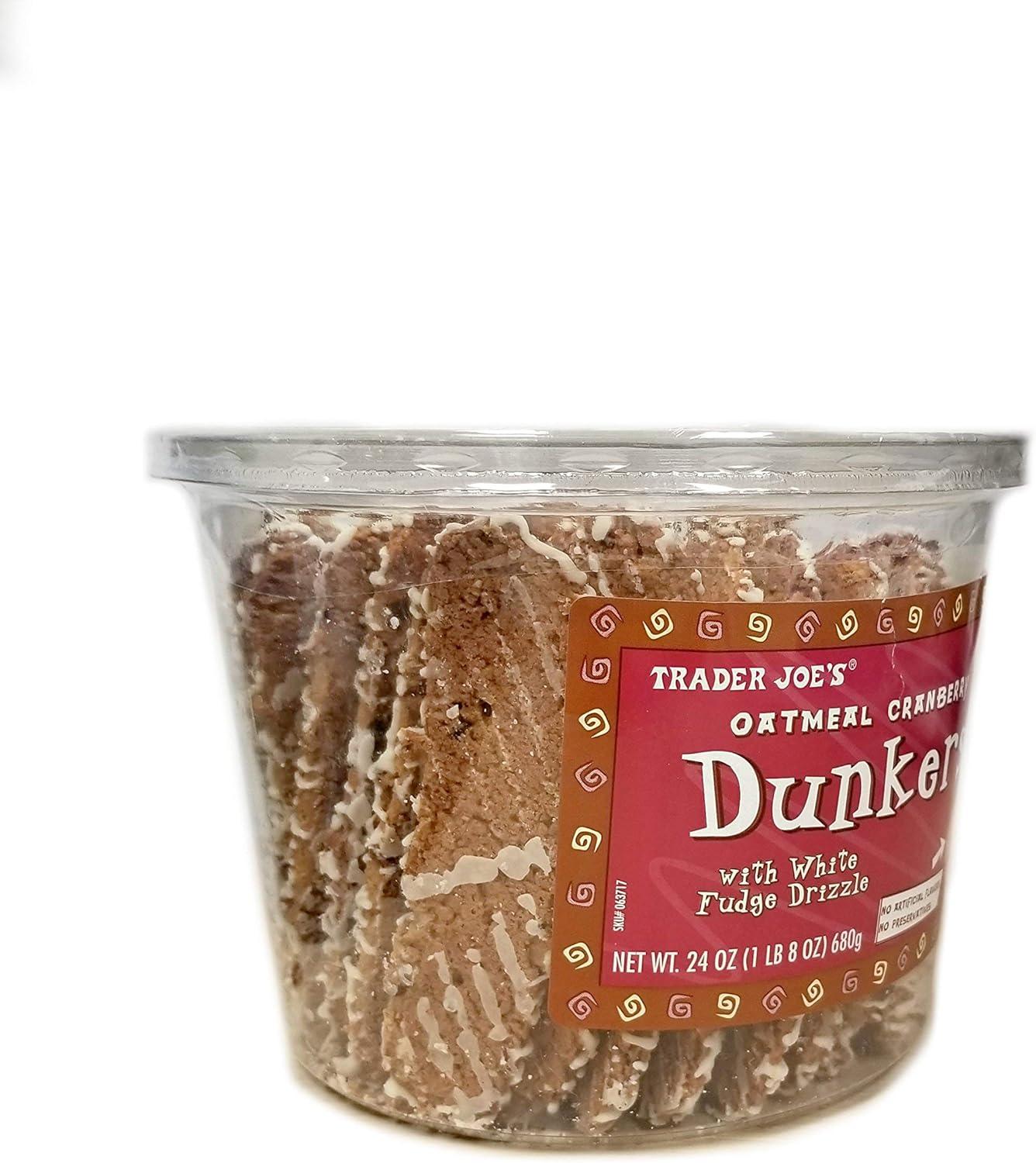 Trader Joe's Oatmeal Cranberry Dunkers with White Fudge Drizzle