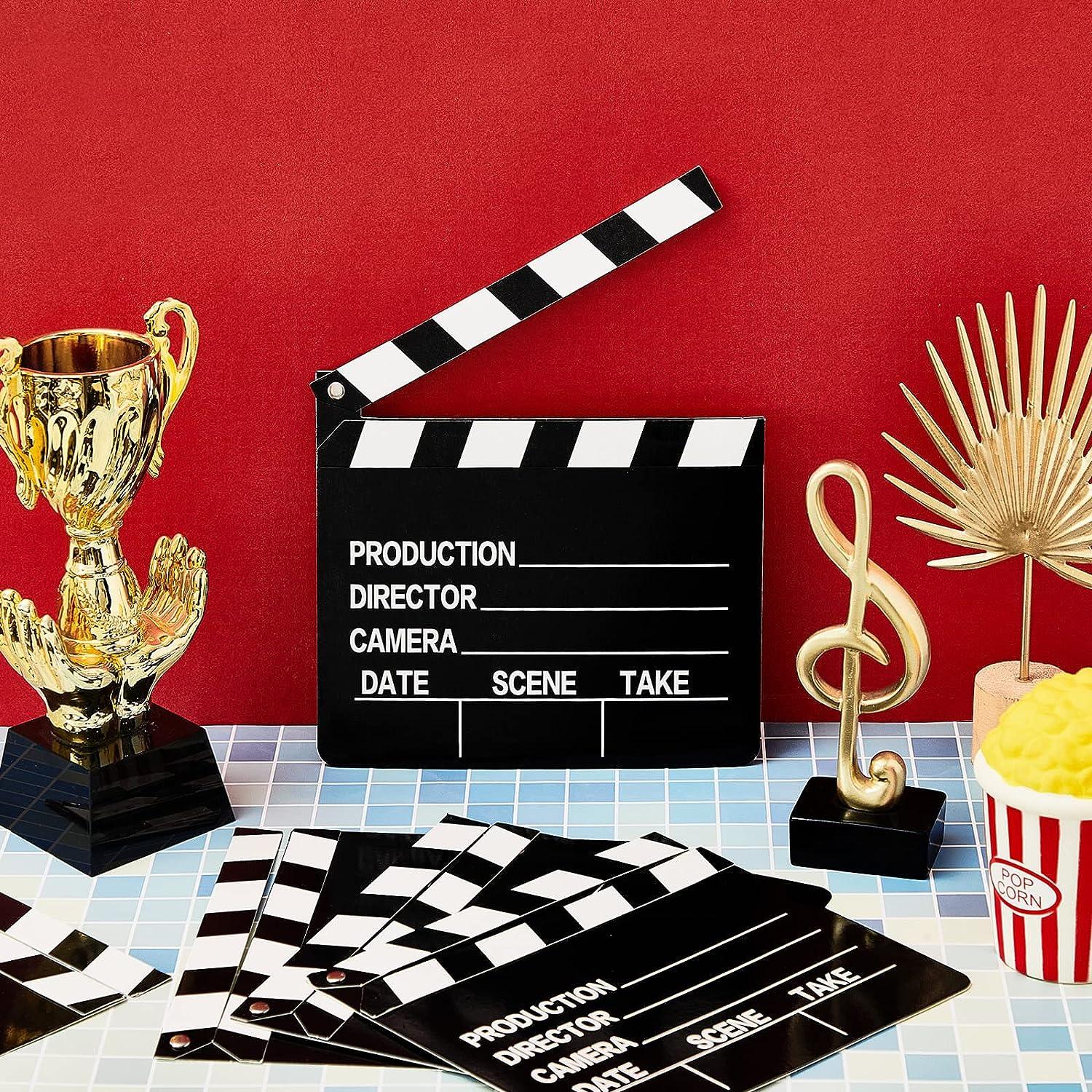 Movie Film Clap Board Halloween Party Props 7 x 8 Inch Cardboard Movie  Clapboard Movie Directors Clapper Writable Cut Action Scene Board Movie  Night Centerpiece for Movies Films Photo Props (20 Pcs)