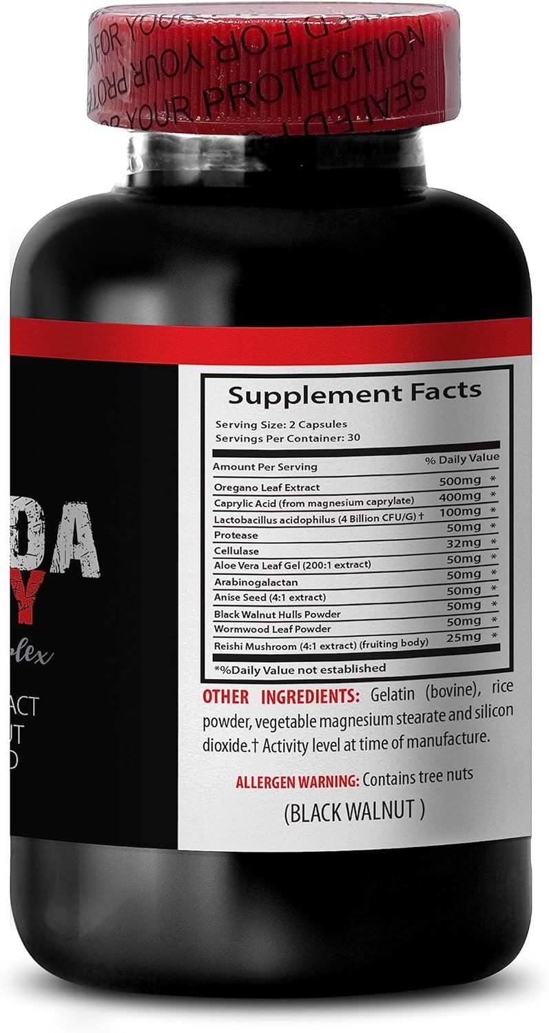Aloe Vera - CANDIDA AWAY COMPLEX - Aloe Vera Wormwood Aloe Vera Black  Walnut Hulls Anise Seed Reishi Mushroom Candida Away Complex Digestive  Supplement for Women 1 Bottle 60 Capsules | Buy