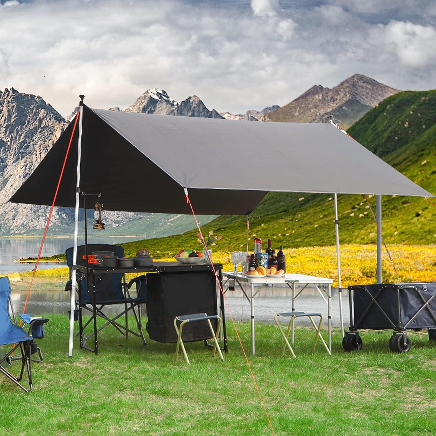 REDCAMP Aluminum Tarp Poles Set of Heavy Duty Adjustable 35