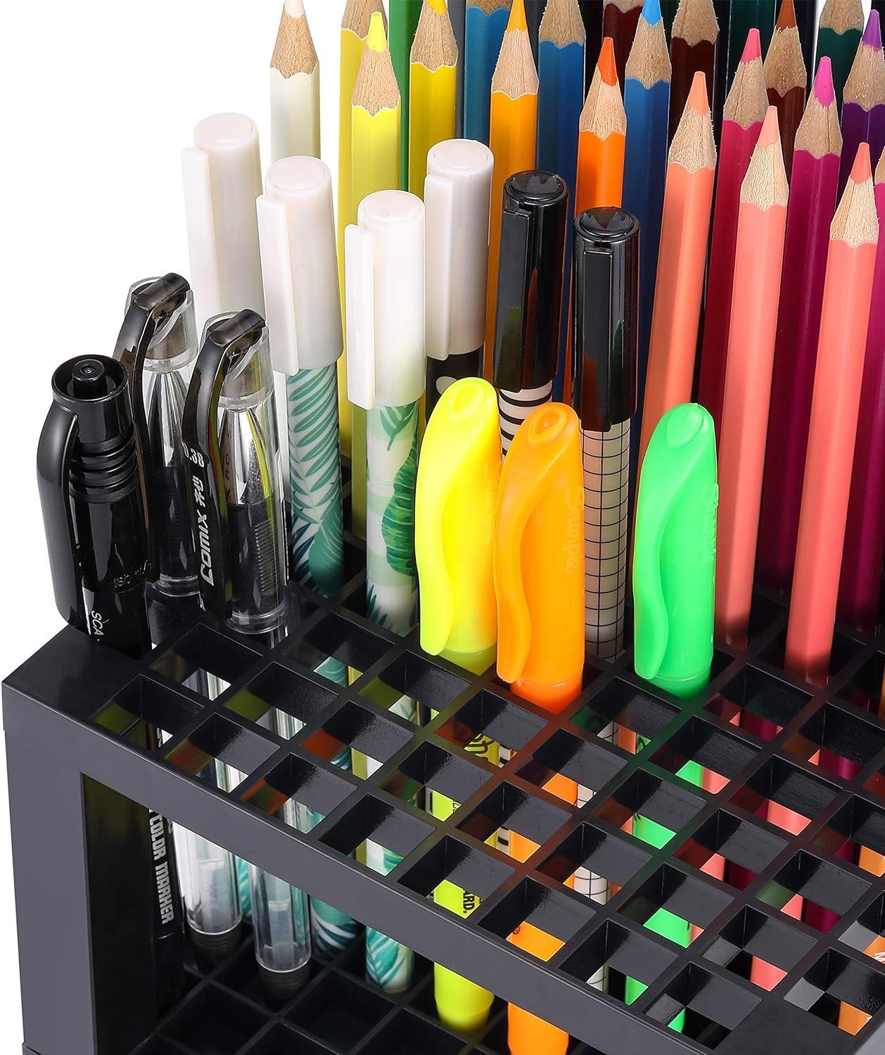 Plastic Pencil Pen Marker Pen Paint Brush Holder Organizer Storage Rack 96  Hole