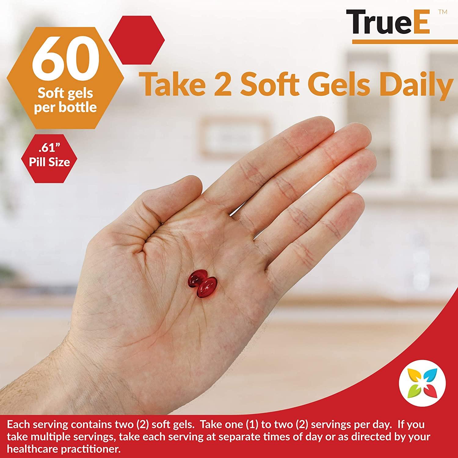 TrueE Full Spectrum Vitamin E Tocotrienols Alpha Tocopherol Complex 60