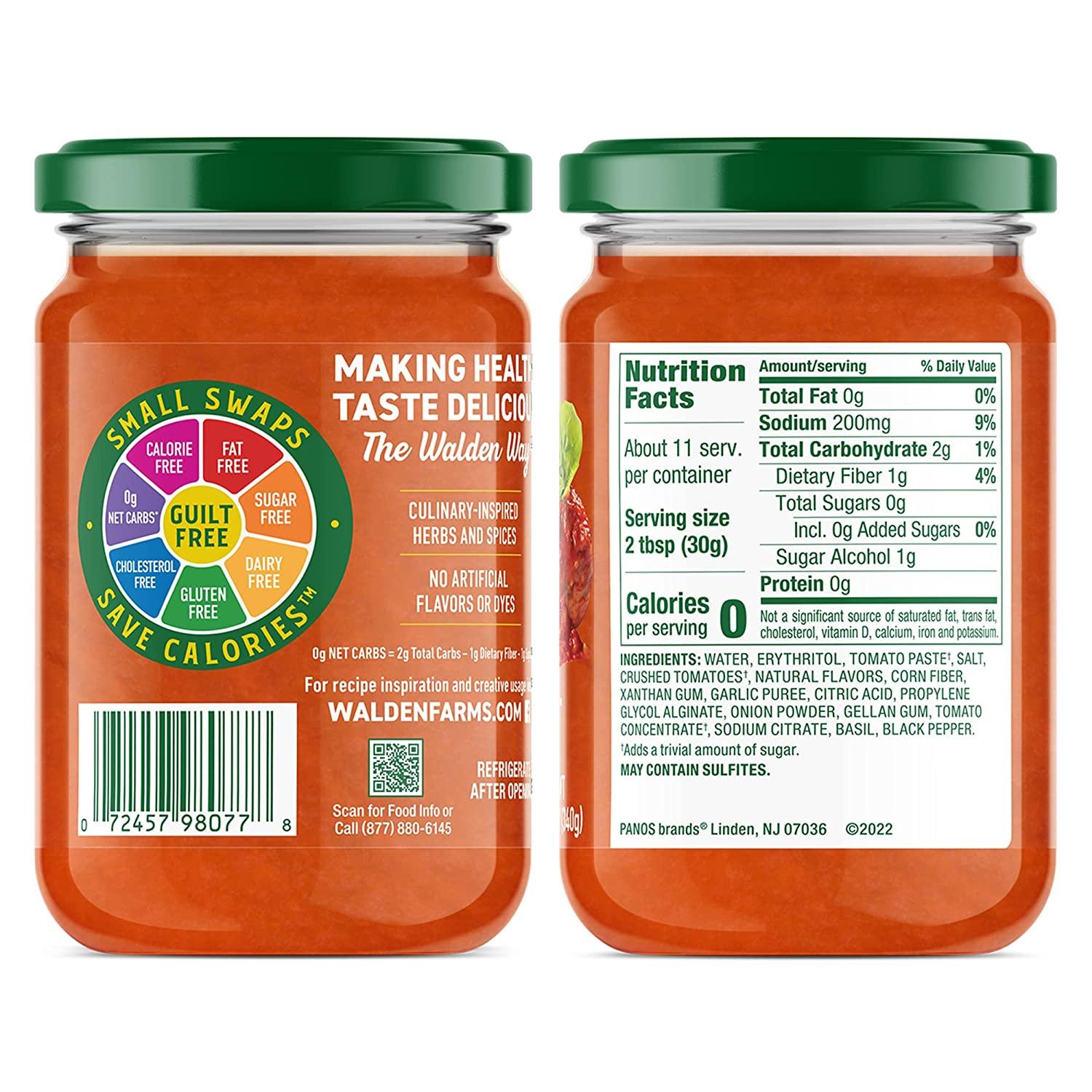 Walden Farms Pasta Sauce Variety Pack, 12 oz Jars, Sugar, Fat, Calorie