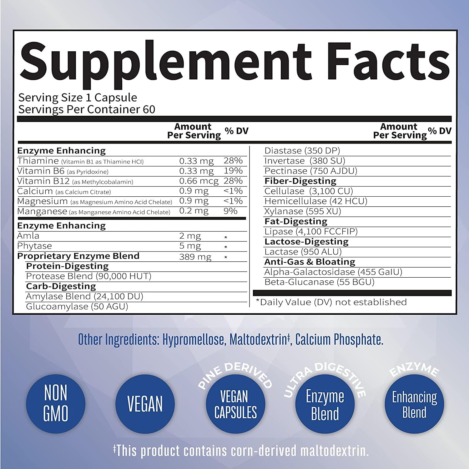 GoSupps.com - MaryRuth Organics Ultra Digestive Food Enzymes 60 Capsules
