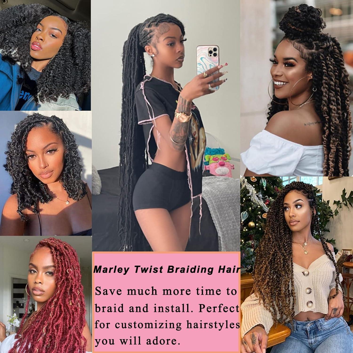 Amazon.com : AU-THEN-TIC Afro Kinky Twist Braid Hair Pre Looped 6 Packs 18  Inch Springy Afro Twist Long Braiding Hair for Twist Crochet Braid  Synthetic Hair Extensions (18 Inch (Pack of 6),
