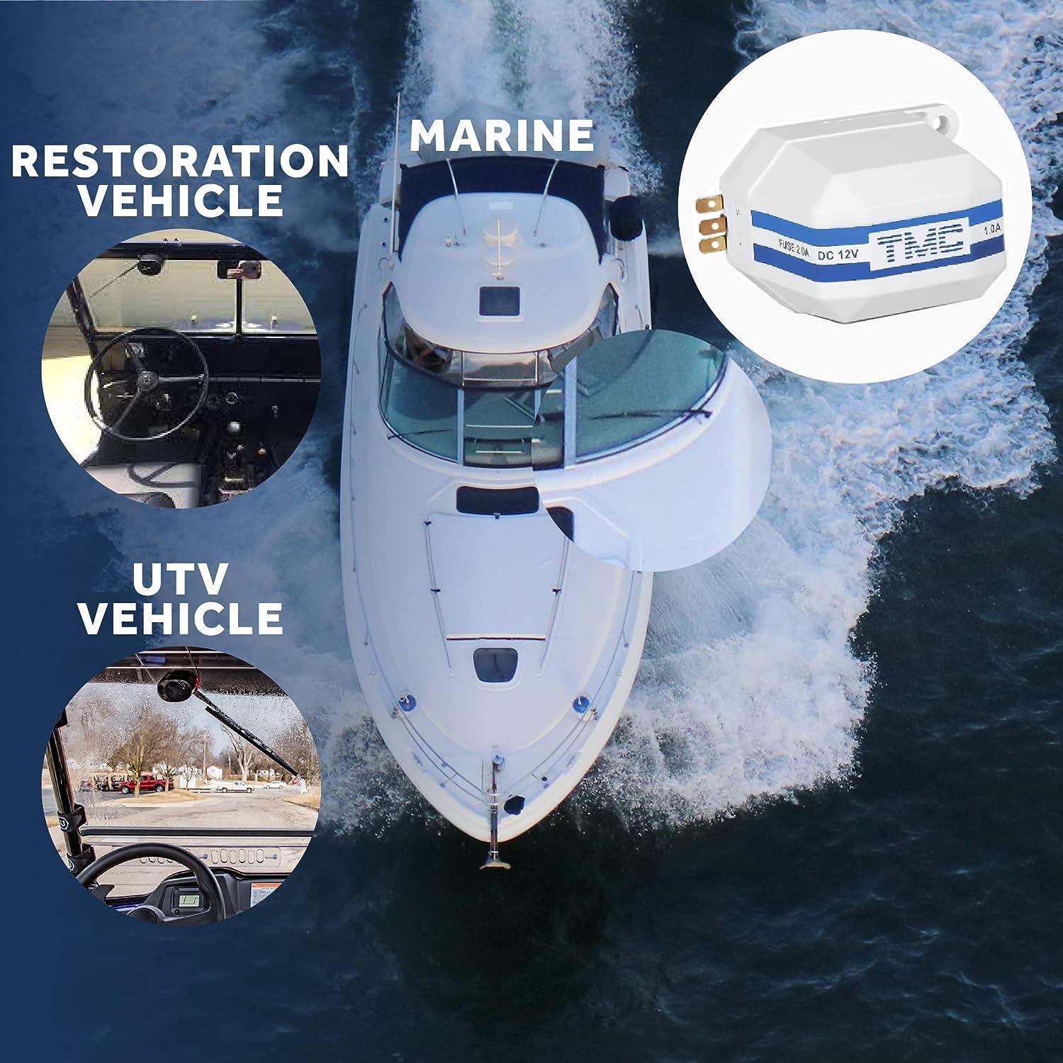 TMC Marine Windshield Wiper Motor, Heavy Duty, SelfParking for Boats