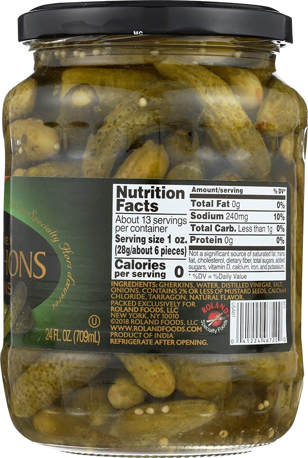 ROLAND Cornichons 24 oz Premium Pickled Gherkins for Gourmet Cooking