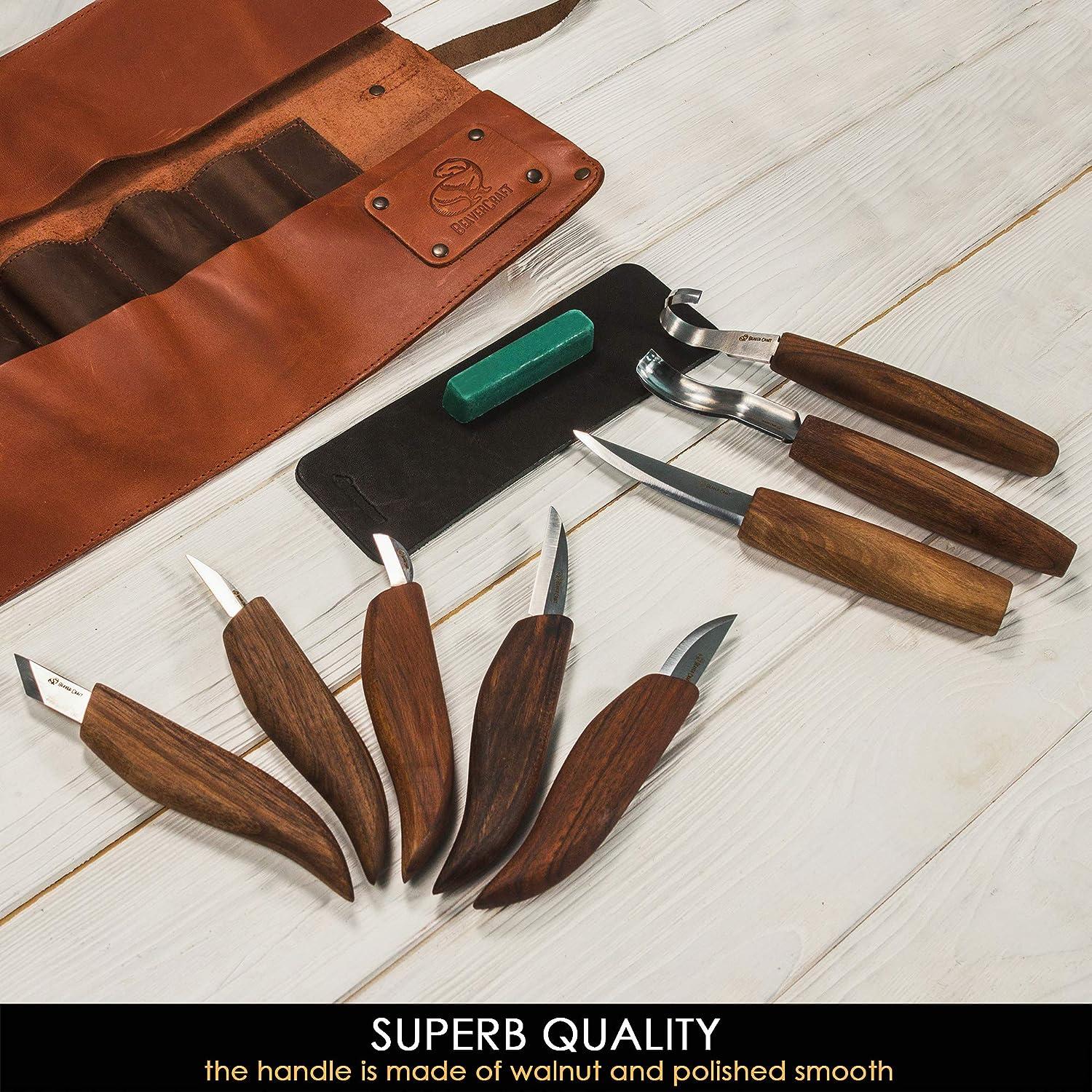 Whittle knife kit tools & whittle spoon set Left handed