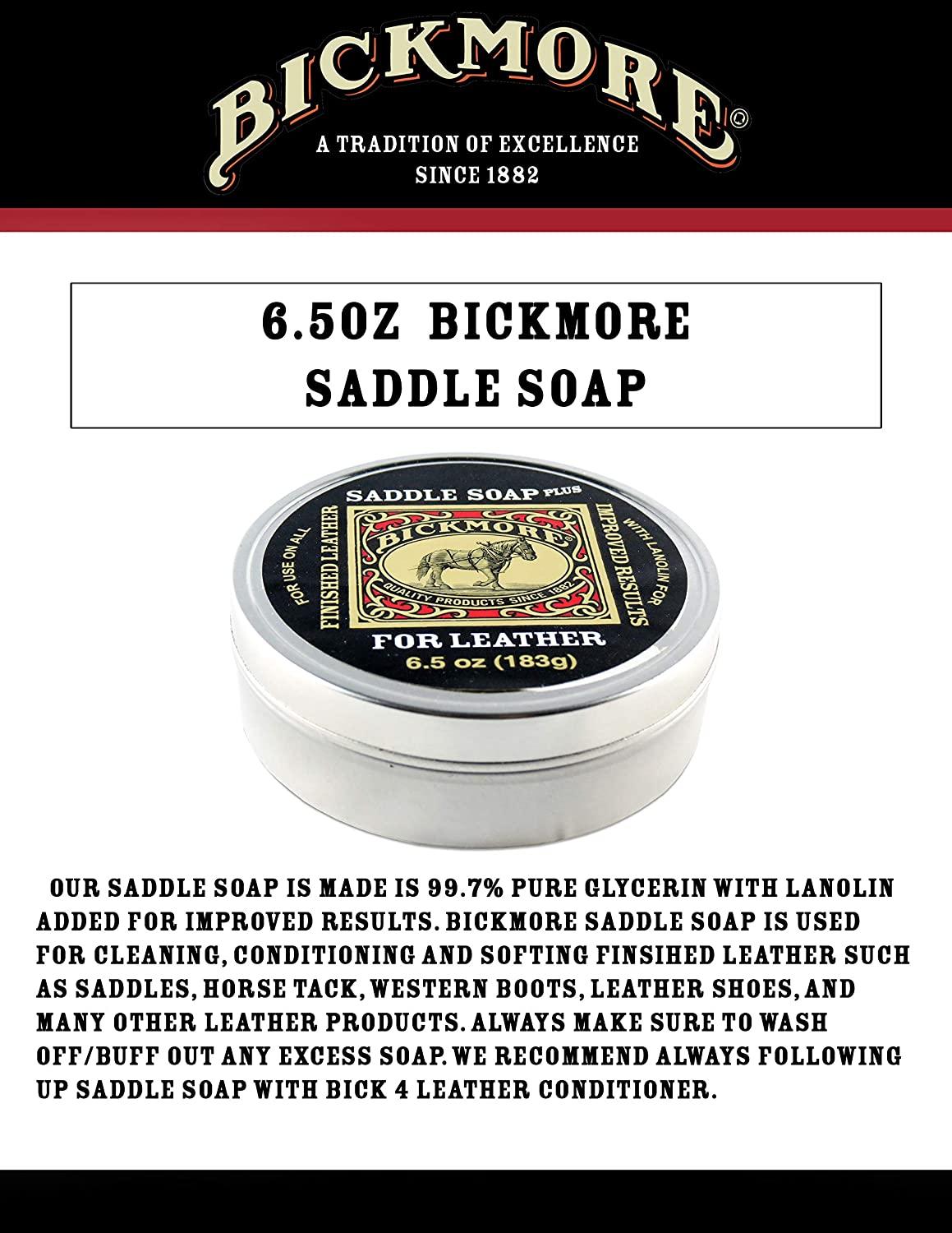 Bickmore Saddle Soap Plus - 6.5oz - Leather Cleaner & Conditioner with  Lanolin - Restorer Moisturizer and Protector