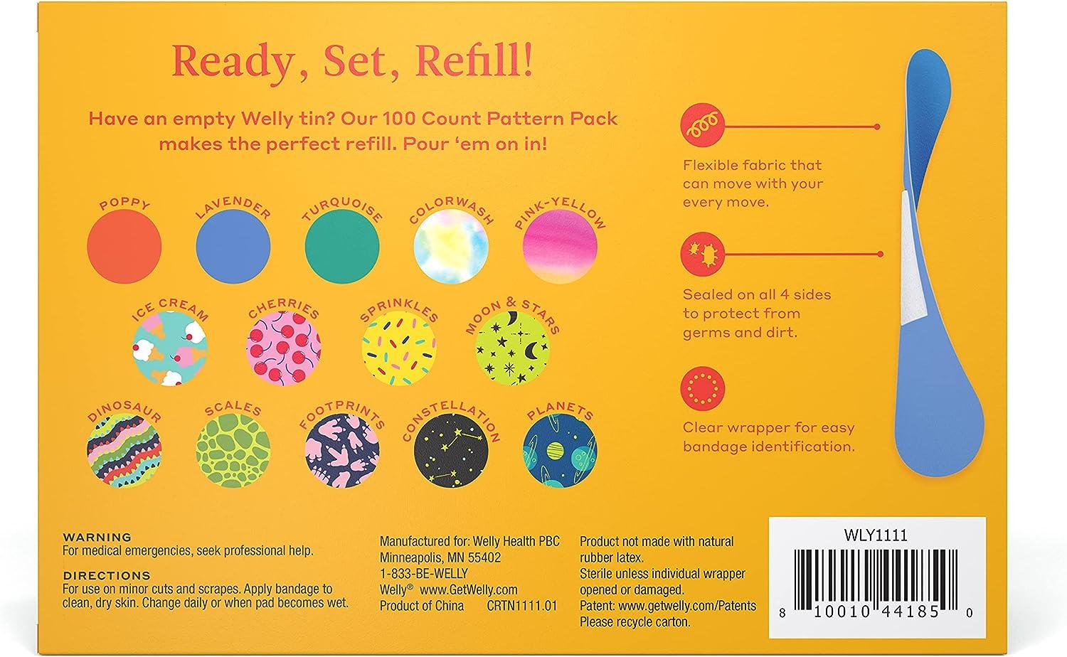 Welly Bandages, Heroic Kit - Bravery Badges, Adhesive Flexible Fabric  Waterproof and Hydrocolloid, Assorted Shapes and Patterns for Minor Cuts  Scrapes and Wounds