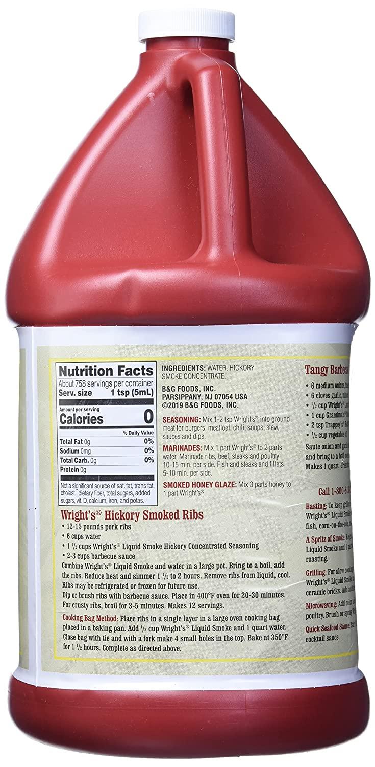 Wrights Natural Hickory Seasoning Liquid Smoke 128 Ounce 128 ...